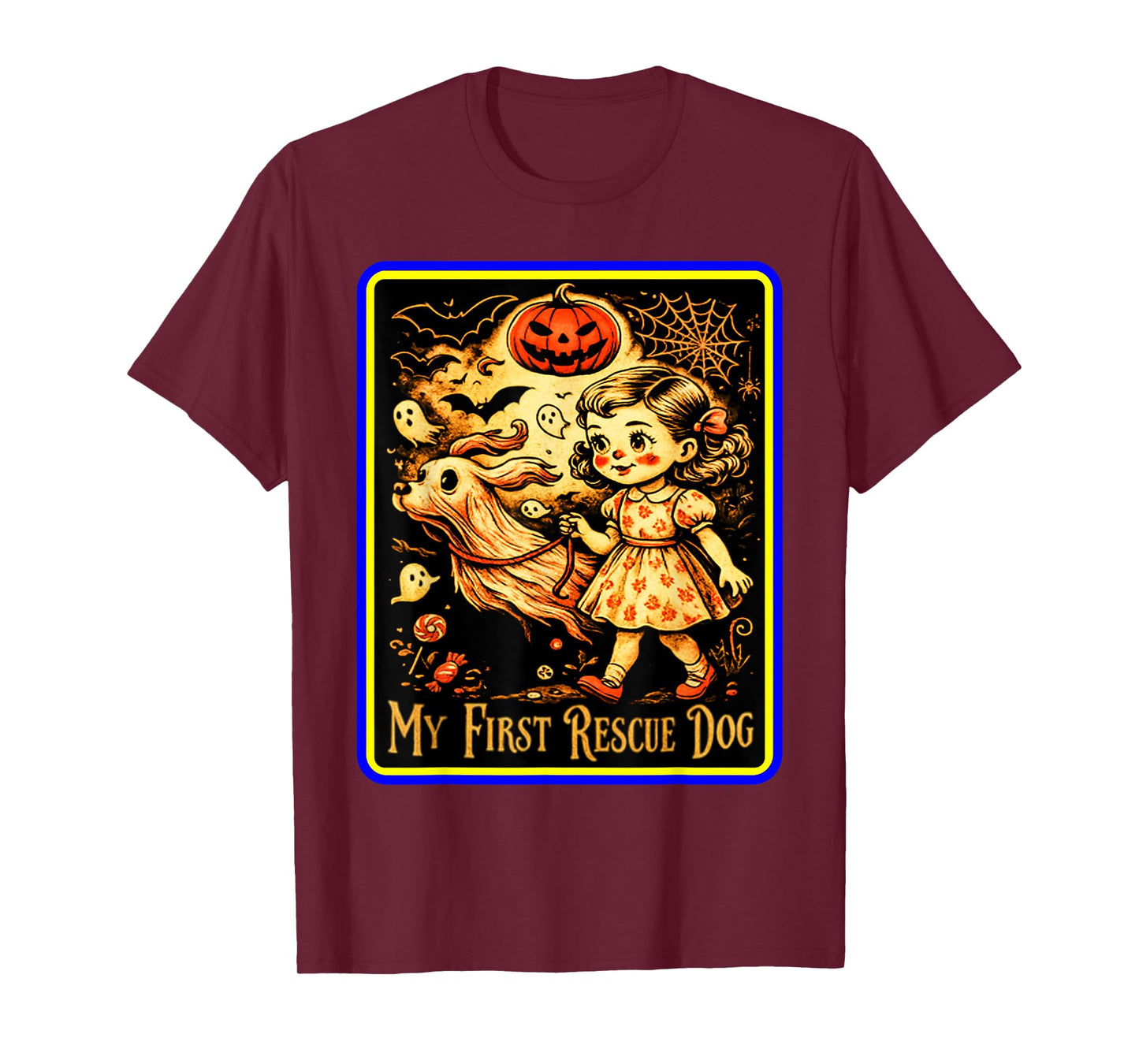 My First Rescue Dog Halloween – Cute Zombie Skeleton Ghost T-Shirt