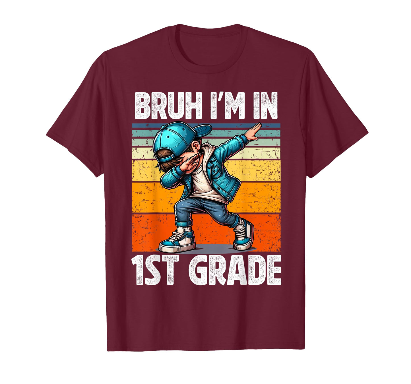 Bruh I'm in 1st Grade Student First Grade Dabbing Boy T-Shirt