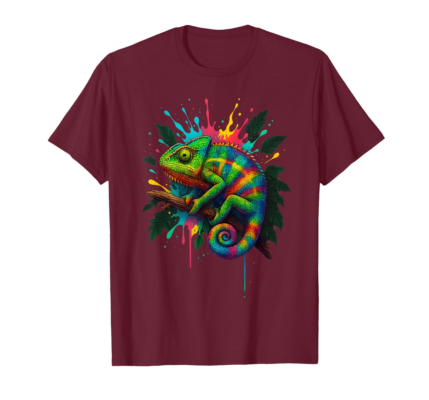 Colorful Splash Art Panther Chameleon Chameleons Chamaeleon T-Shirt