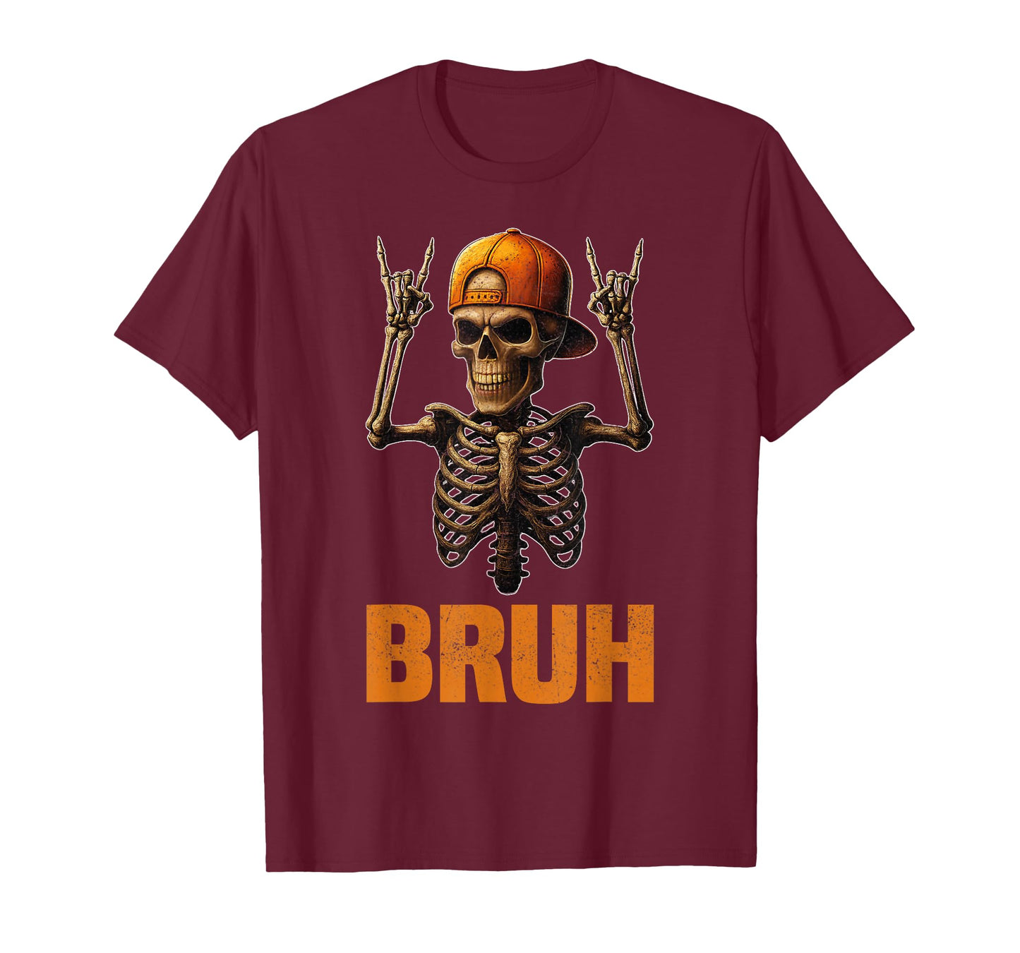Bruh Punk Rock Skeleton Halloween Funny Rocker Skater Outfit T-Shirt
