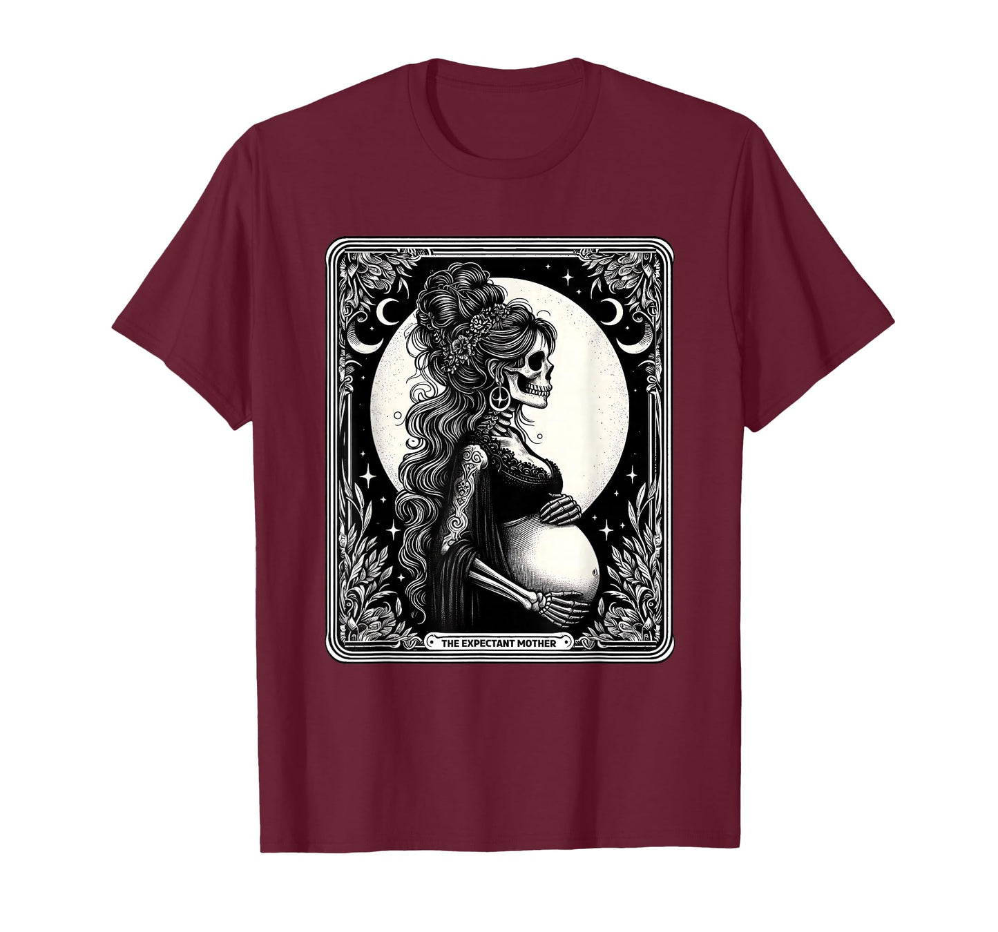 Tarot Card Skeleton Expectant Mother Pregnancy Announcement T-Shirt