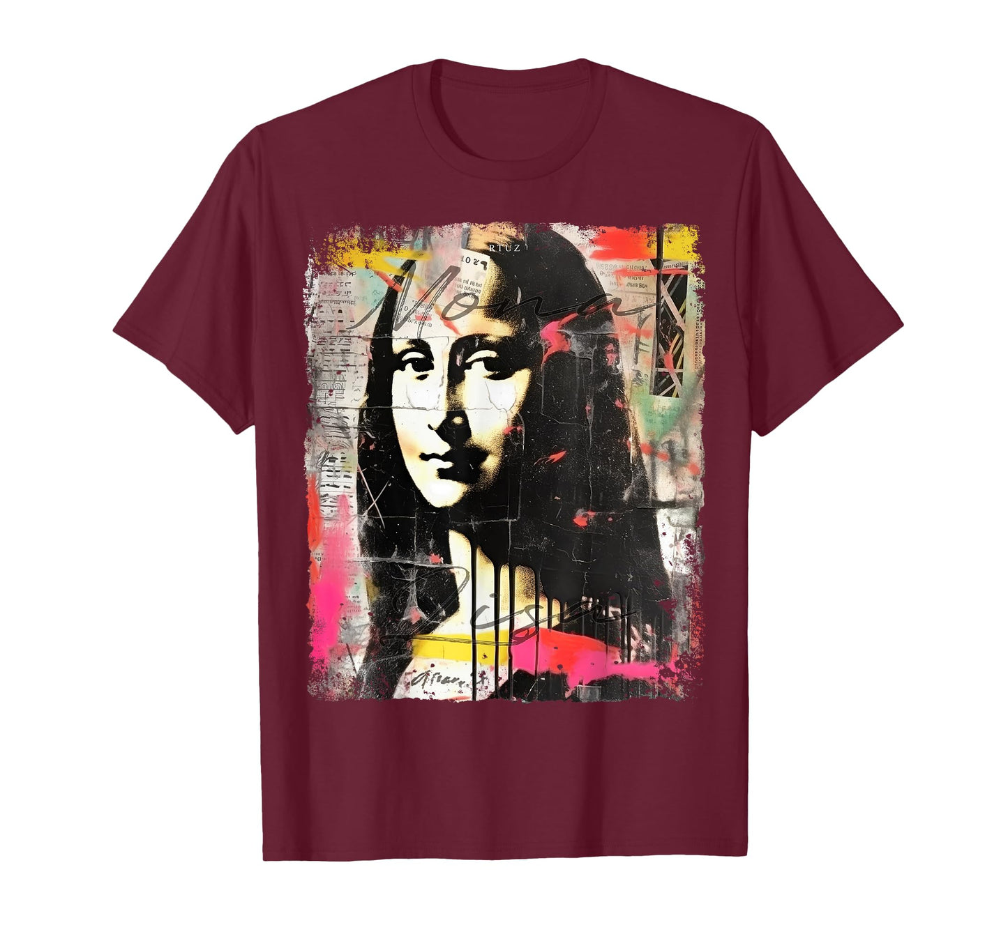 Abstract Graffiti Art Leonardo Da Vinci Art Mona Lisa T-Shirt
