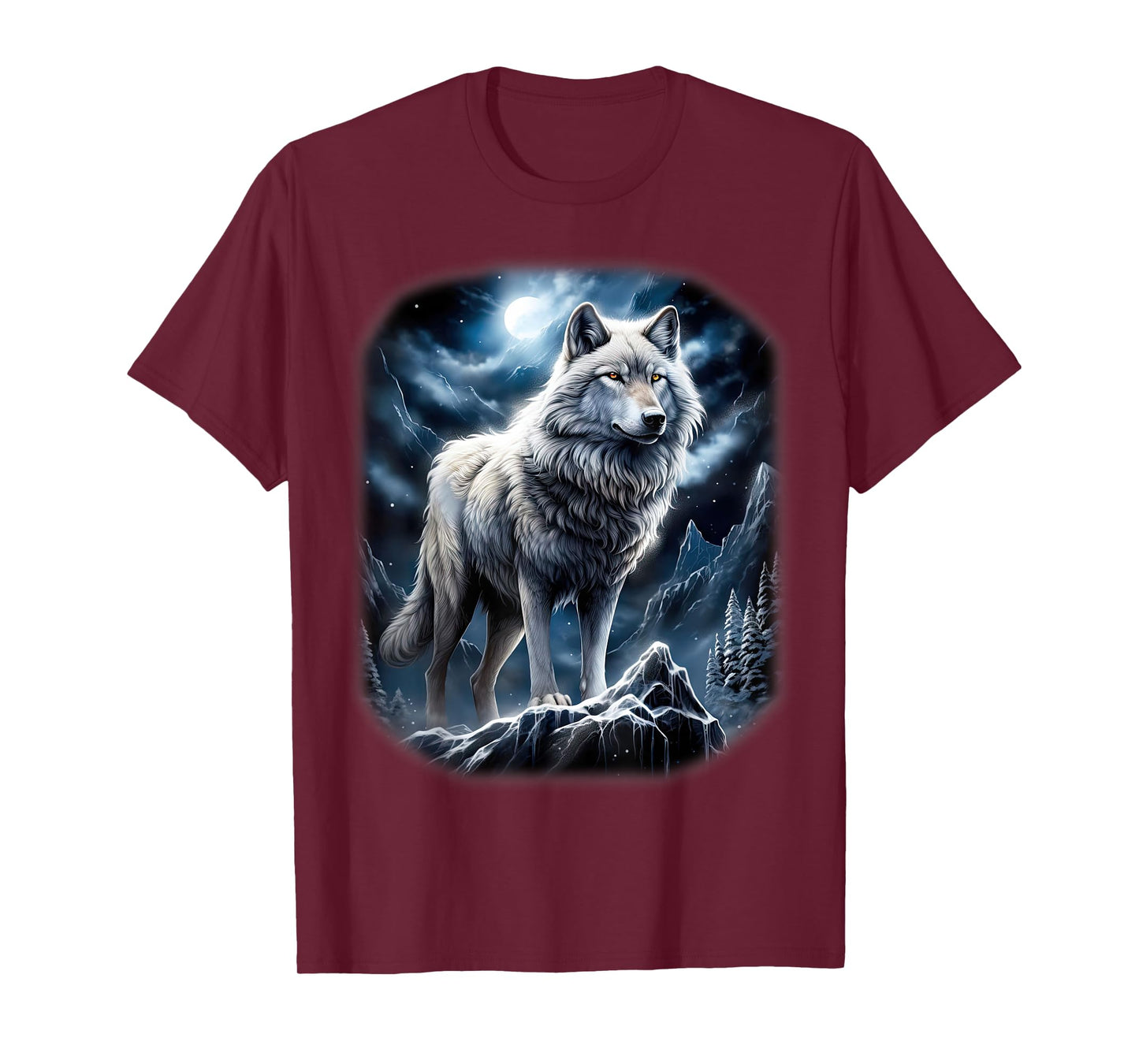 Wolf on Hill by Moon and Universe Fantasy Art Wildlife T-Shirt