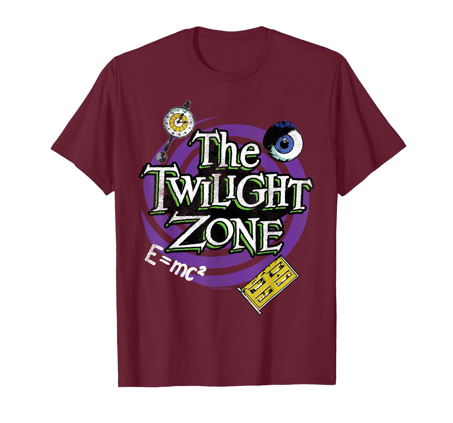 The Twilight Zone Title Halloween Spiral Door Purple T-Shirt