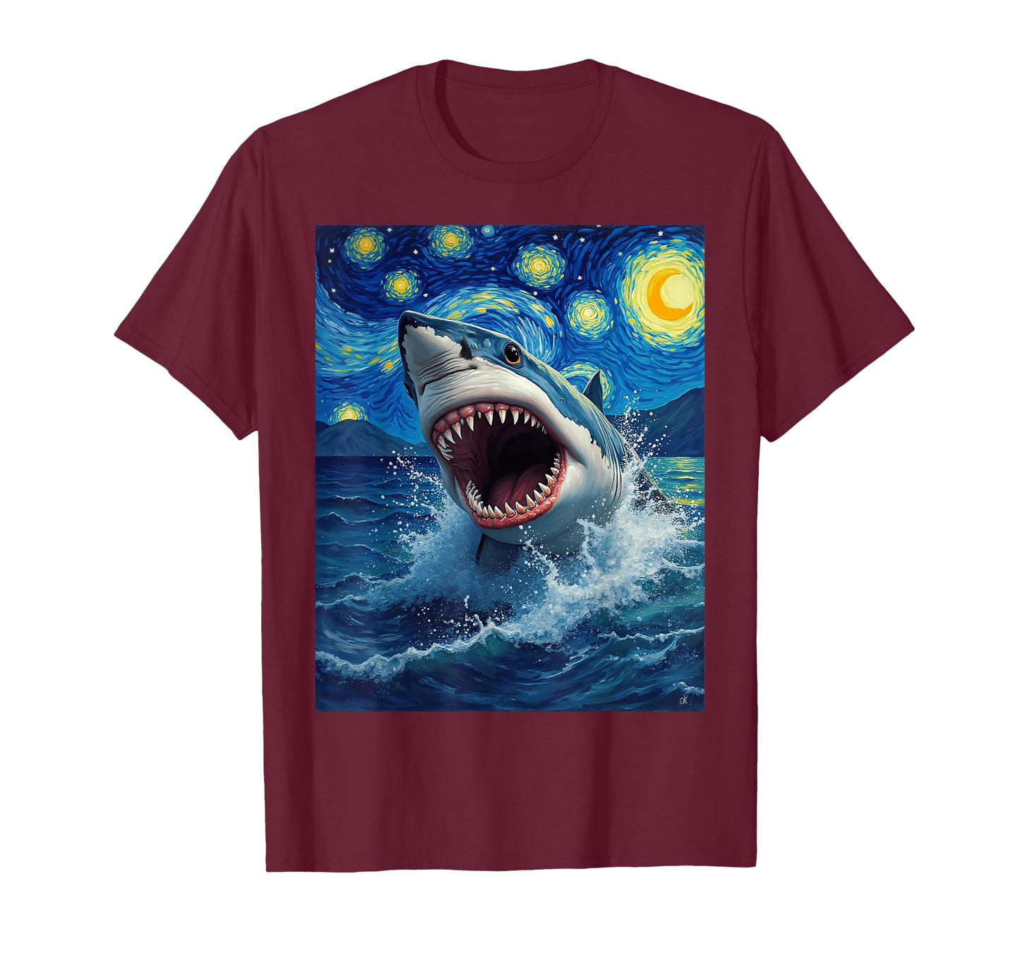 Van Gogh's Starry Night Shark Ocean Animal Lovers T-Shirt