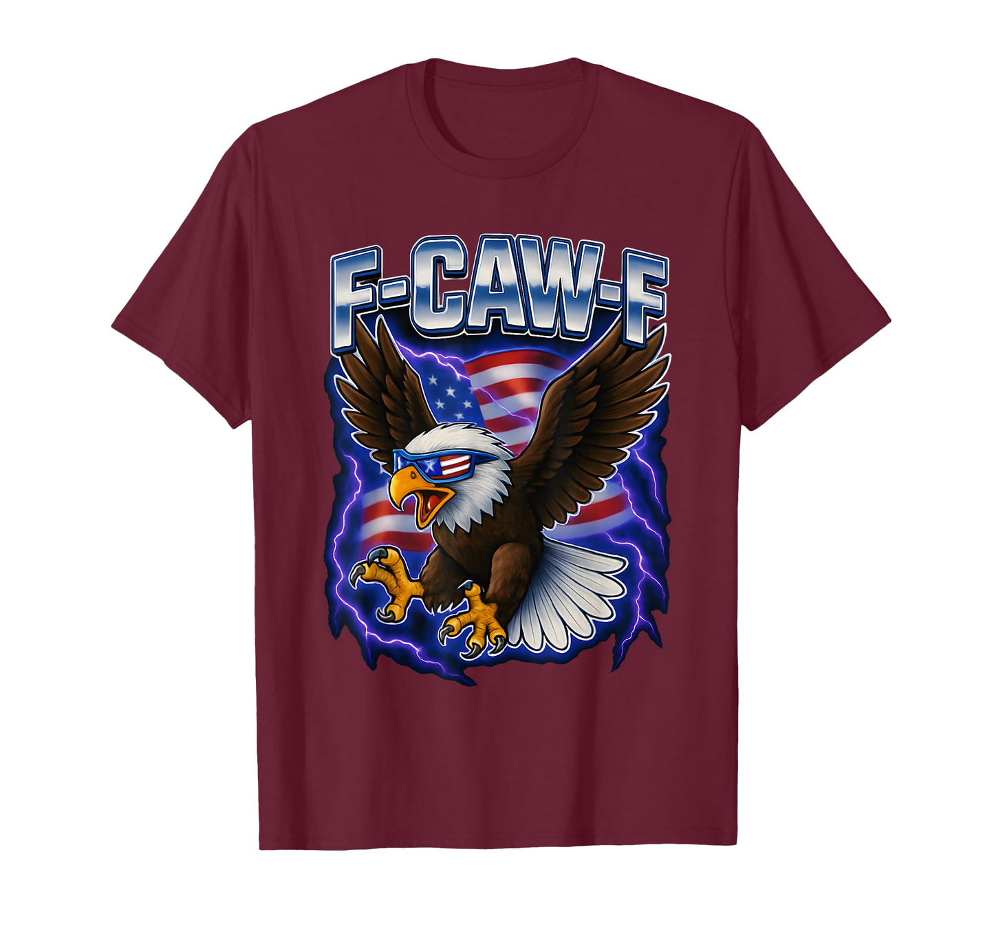 F Caw F Bald Eagle 4th of July American Flag Merica Costume T-Shirt