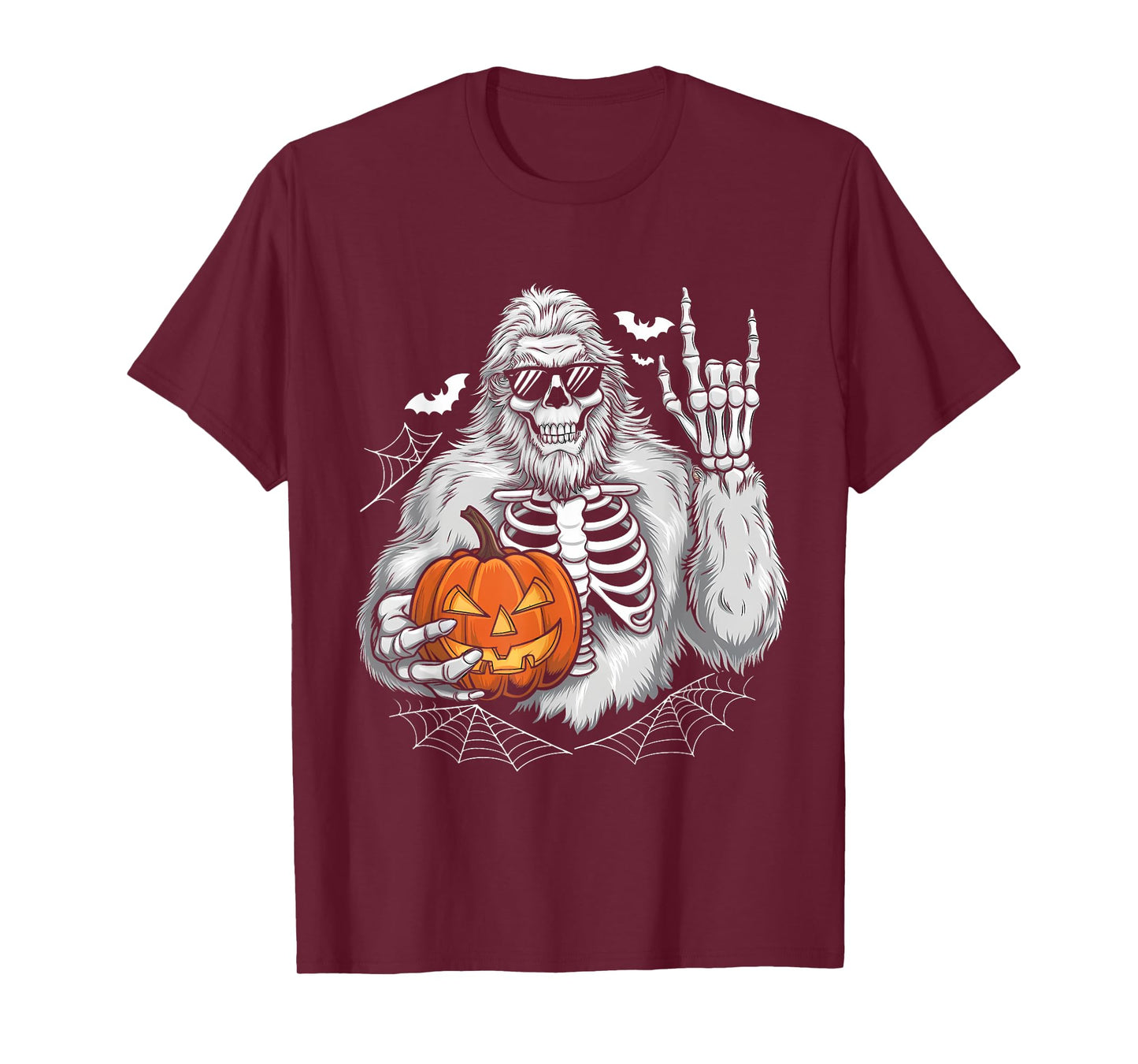 Spooky Bigfoot Jack O Lantern Skeleton Halloween Youths T-Shirt