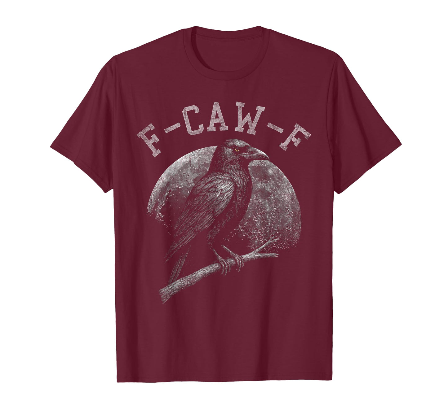 F-CAW-F Dark Raven Black Crow & Moon Gothic Funny Vintage T-Shirt