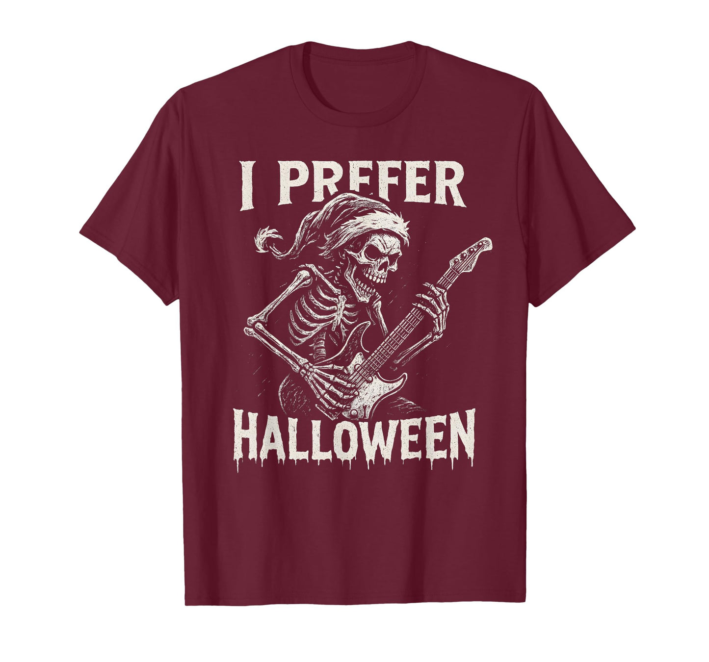 Halloween and Christmas Joke Guitar Skeleton for Music Lover T-Shirt
