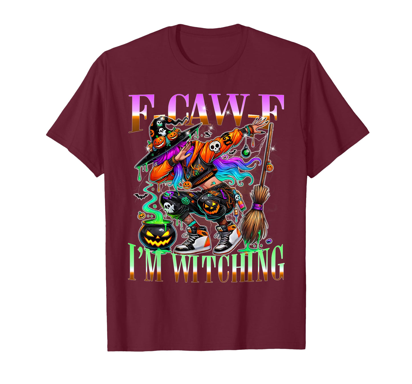 F-Caw-F Raven Witching Halloween Urban Graffiti T-Shirt