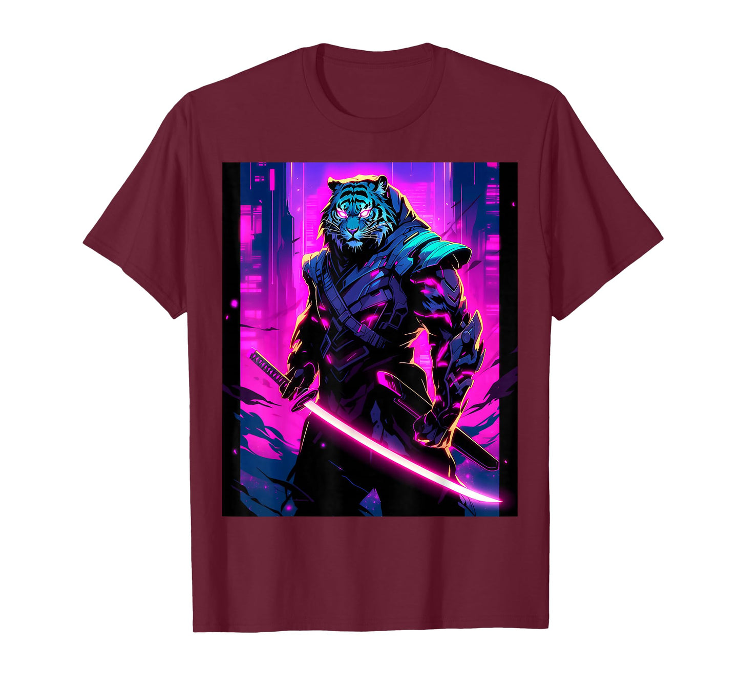 Night's Warrior: Featuring a Tiger Samurai in the Darkness T-Shirt