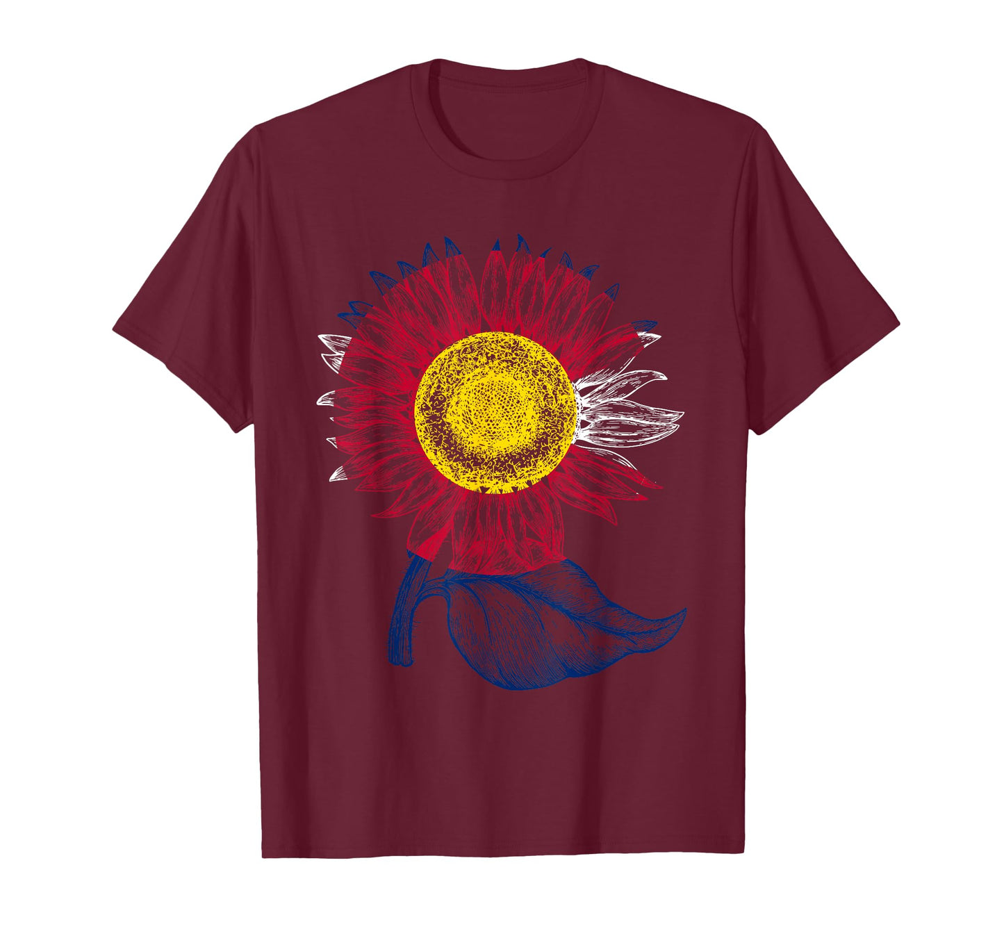 Colorful Colorado Flag Sunflower Women Mom Cute T-Shirt