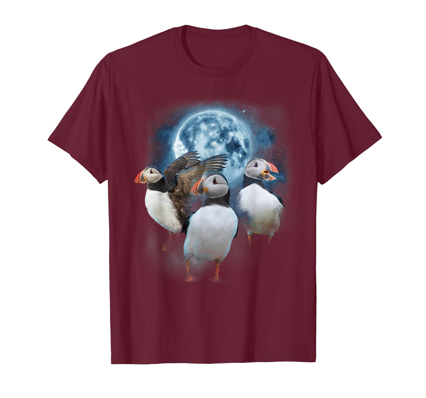 Funny Puffin Shirt - Puffins Howling at the Moon T-Shirt
