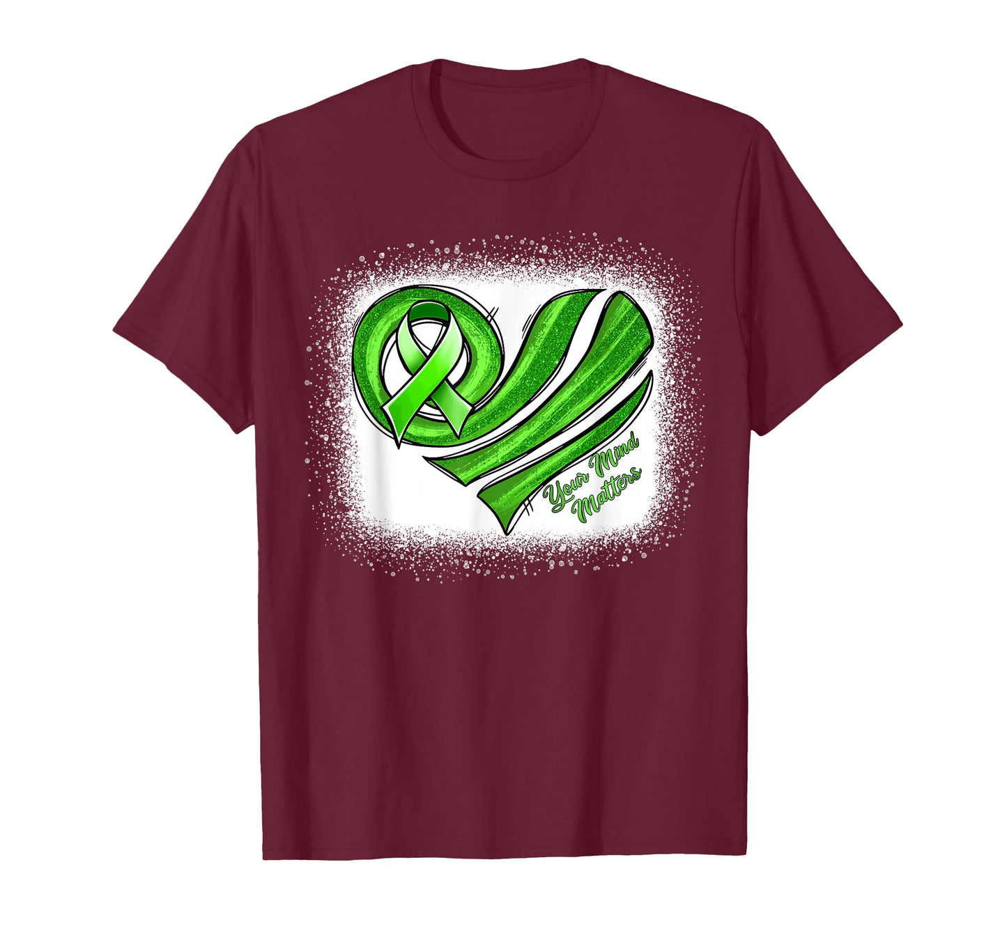 Mental Health Awareness Heart Green Mental Health Matters T-Shirt