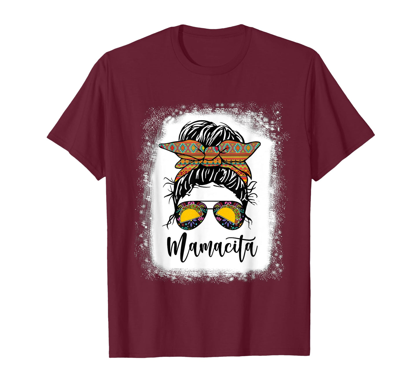 Mamacita Shirt For Women Messy Bun Tacos 5 De Mayo Fiesta T-Shirt