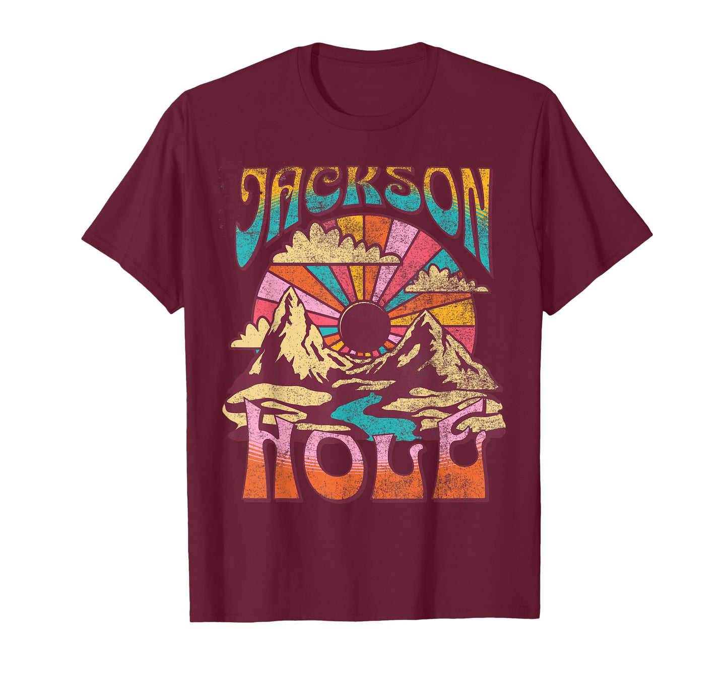 Jackson Hole Wyoming Nature Hiking Mountains Outdoors Retro T-Shirt