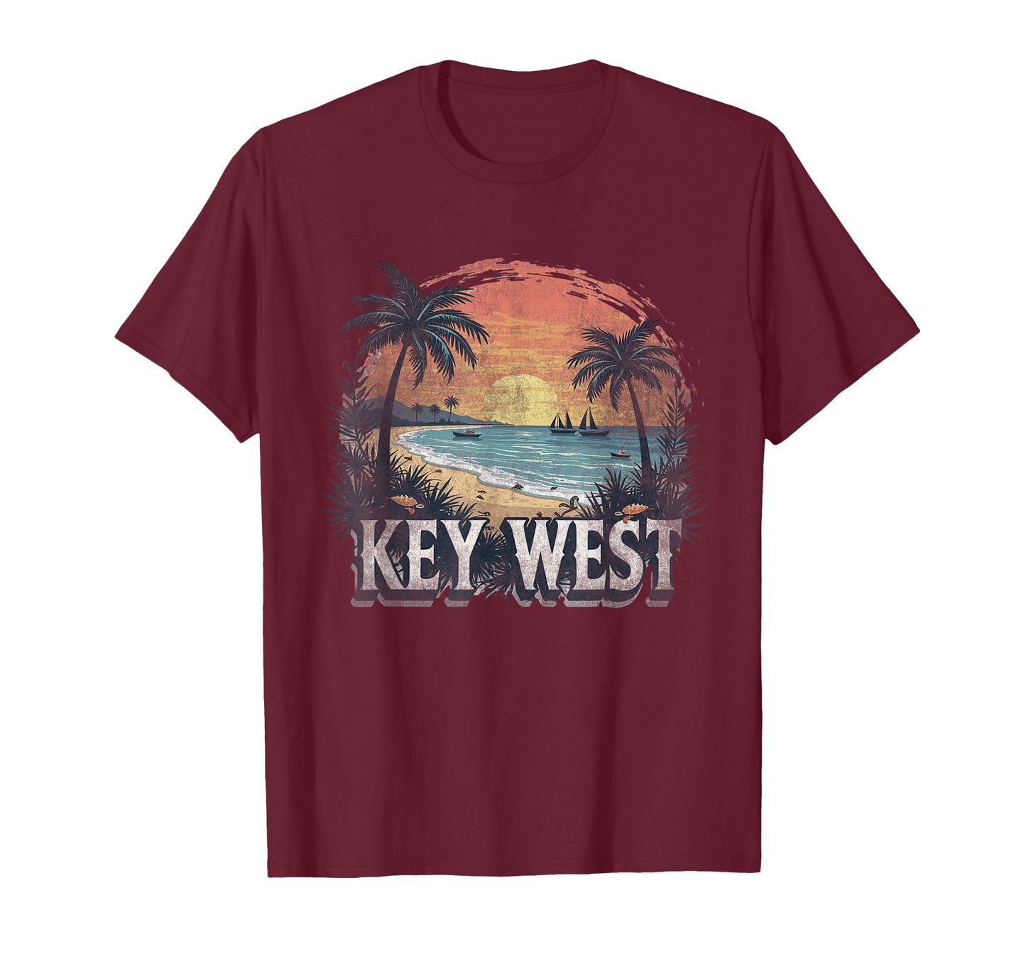 Retro Key West Landscape Vintage Souvenir T-Shirt