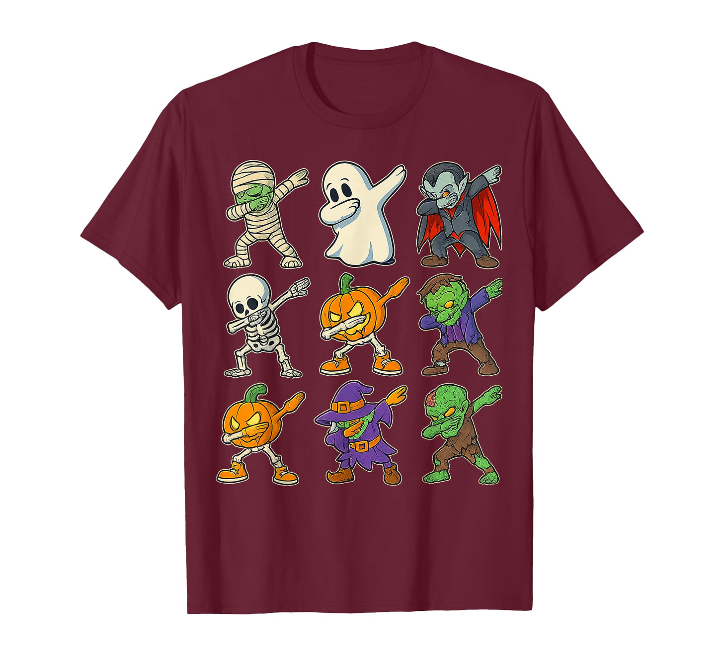 Halloween Dabbing Mummy Ghost Skeleton Zombie Pumpkin Witch T-Shirt