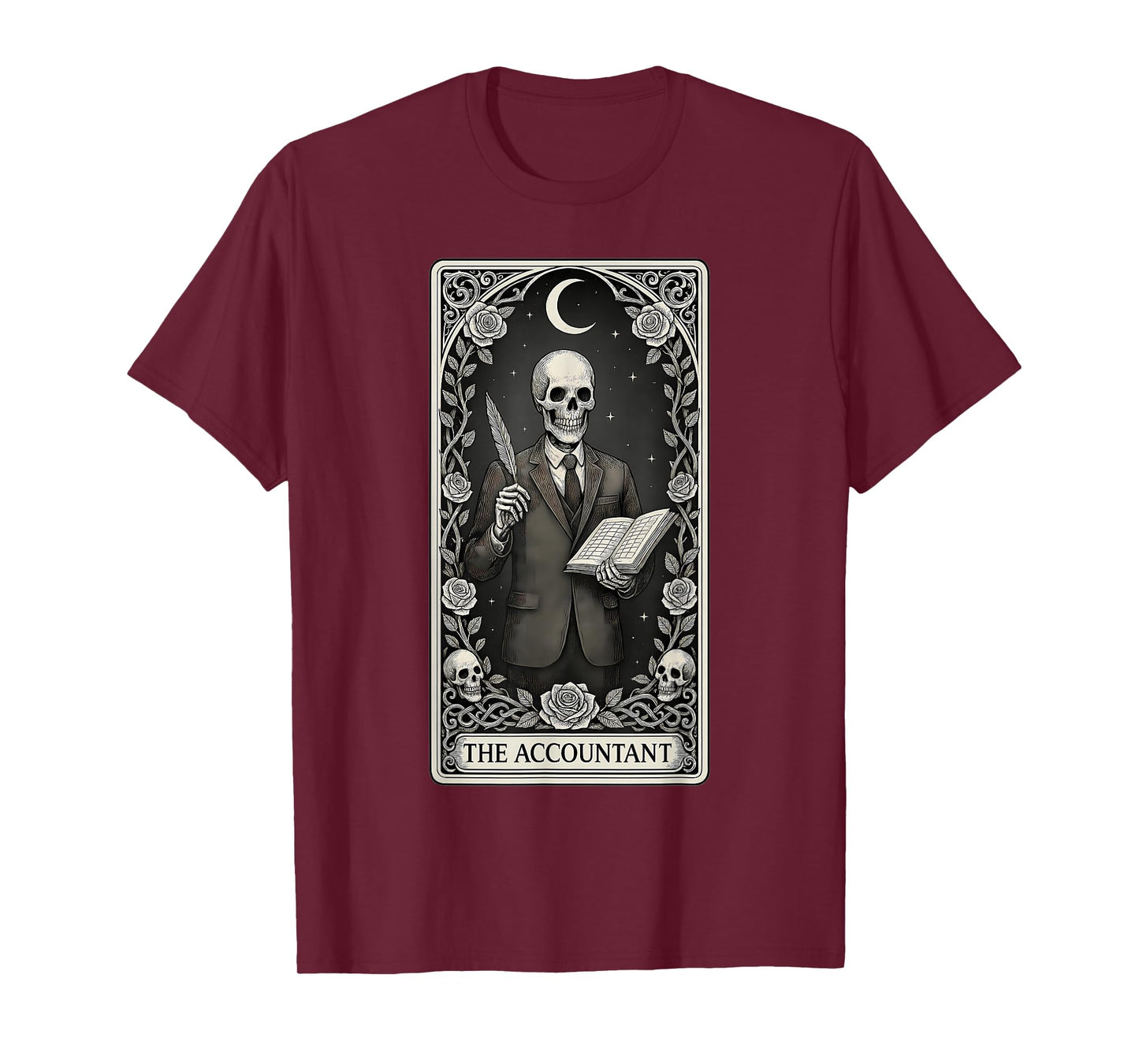The Accountant Skeleton Tarot Card T-Shirt