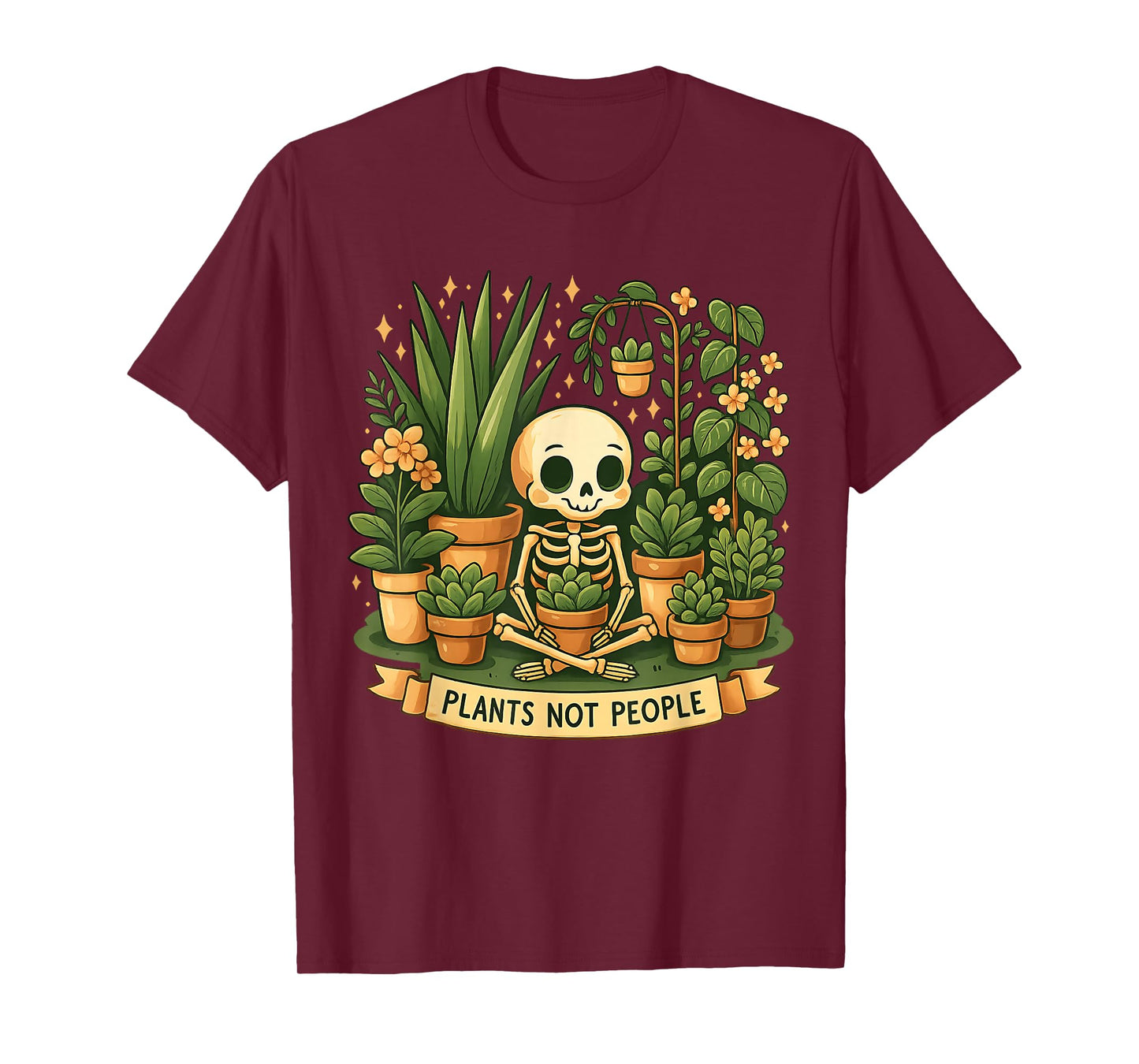 Funny Halloween Skeleton Gardening Humor Plants Not People T-Shirt