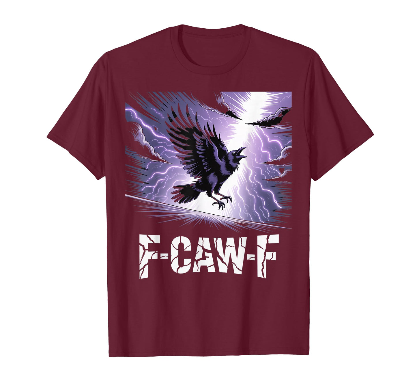 F-Caw-F Crow Funny Gothic Moon Black Bird Halloween T-Shirt