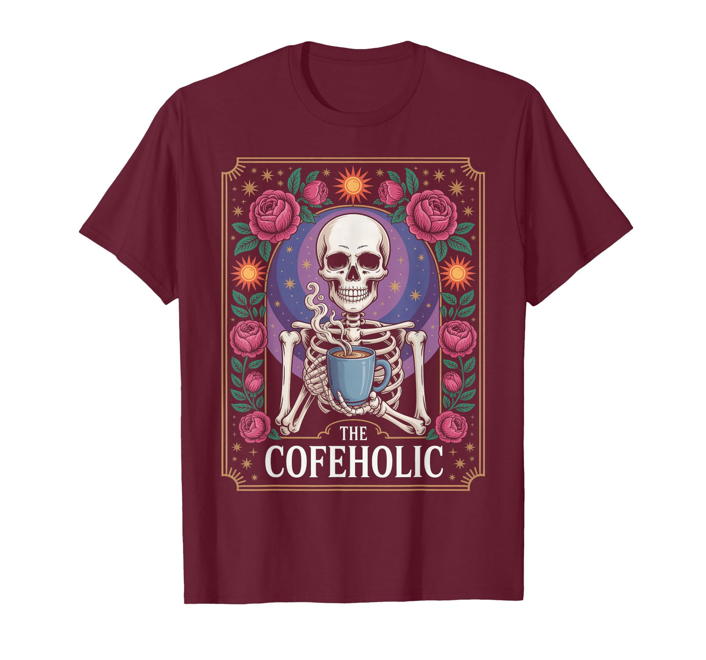 Funny Coffee Saying The Cofeholic Skeleton Mexico Men Women T-Shirt
