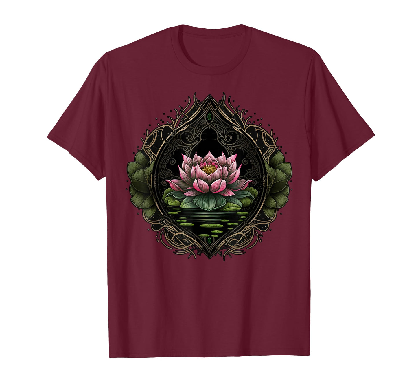 Colorful Lotus Flower on floral Lotus Flower T-Shirt