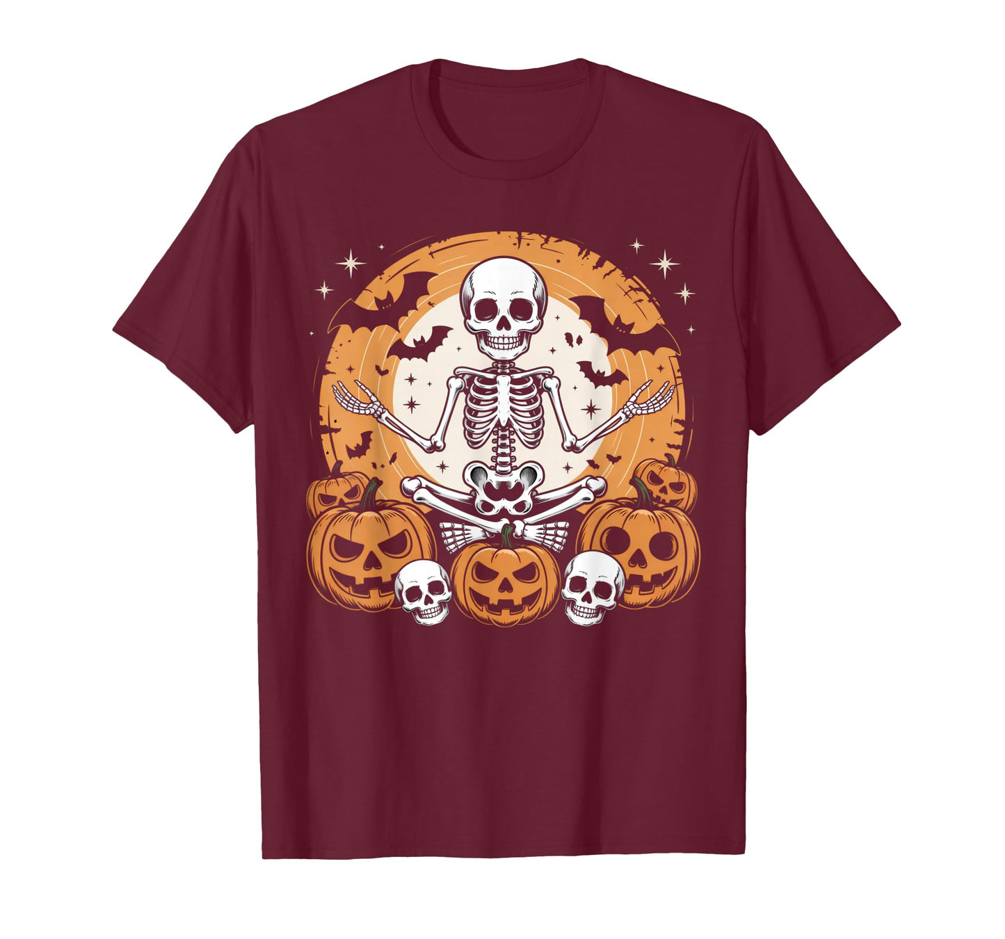 Women Yoga Skeleton Halloween Funny Meditating Skeleton Men T-Shirt