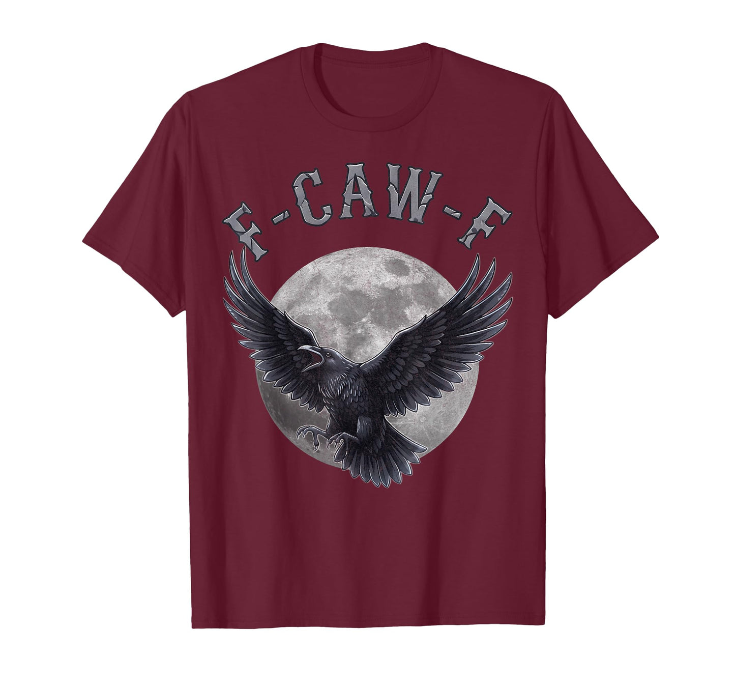 Funny F Caw F Raven Moon Gothic Graphic Halloween Crow Pun T-Shirt