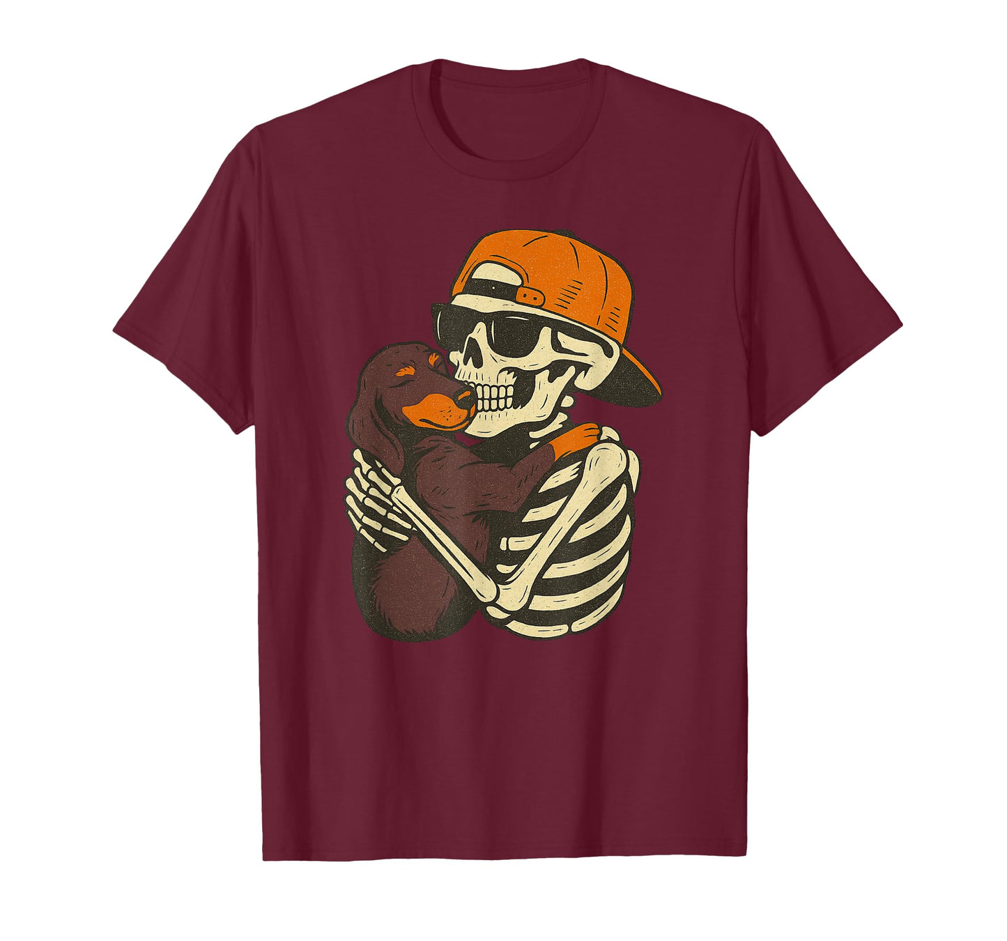Vintage Halloween Skeleton Dachshund Funny Spooky Costume T-Shirt