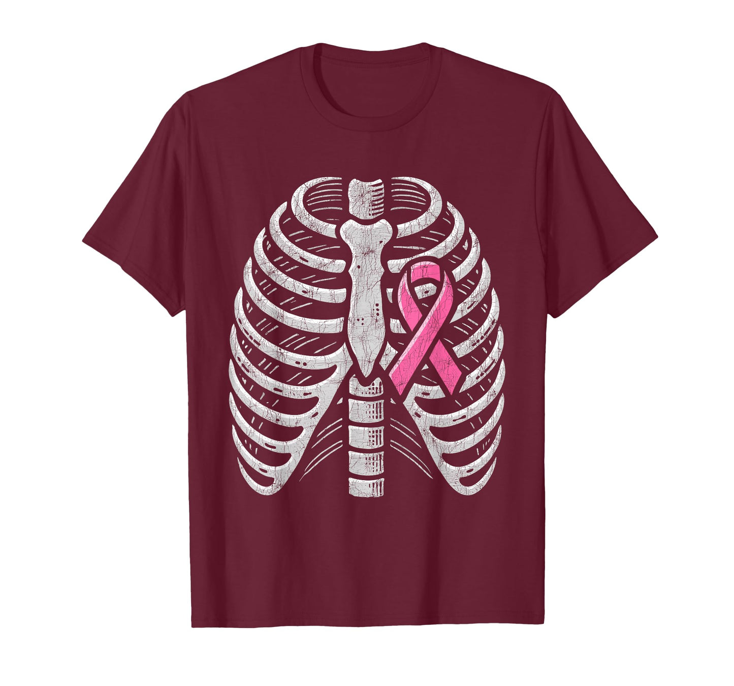 Breast Cancer Awareness Halloween Costume, Pink Ribcage T-Shirt
