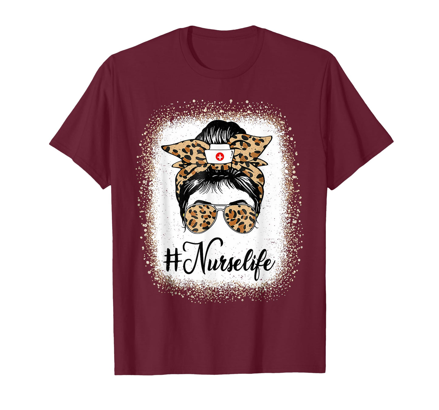 Women Girls Messy Bun Nurse Life Retro Nurse Week T-Shirt
