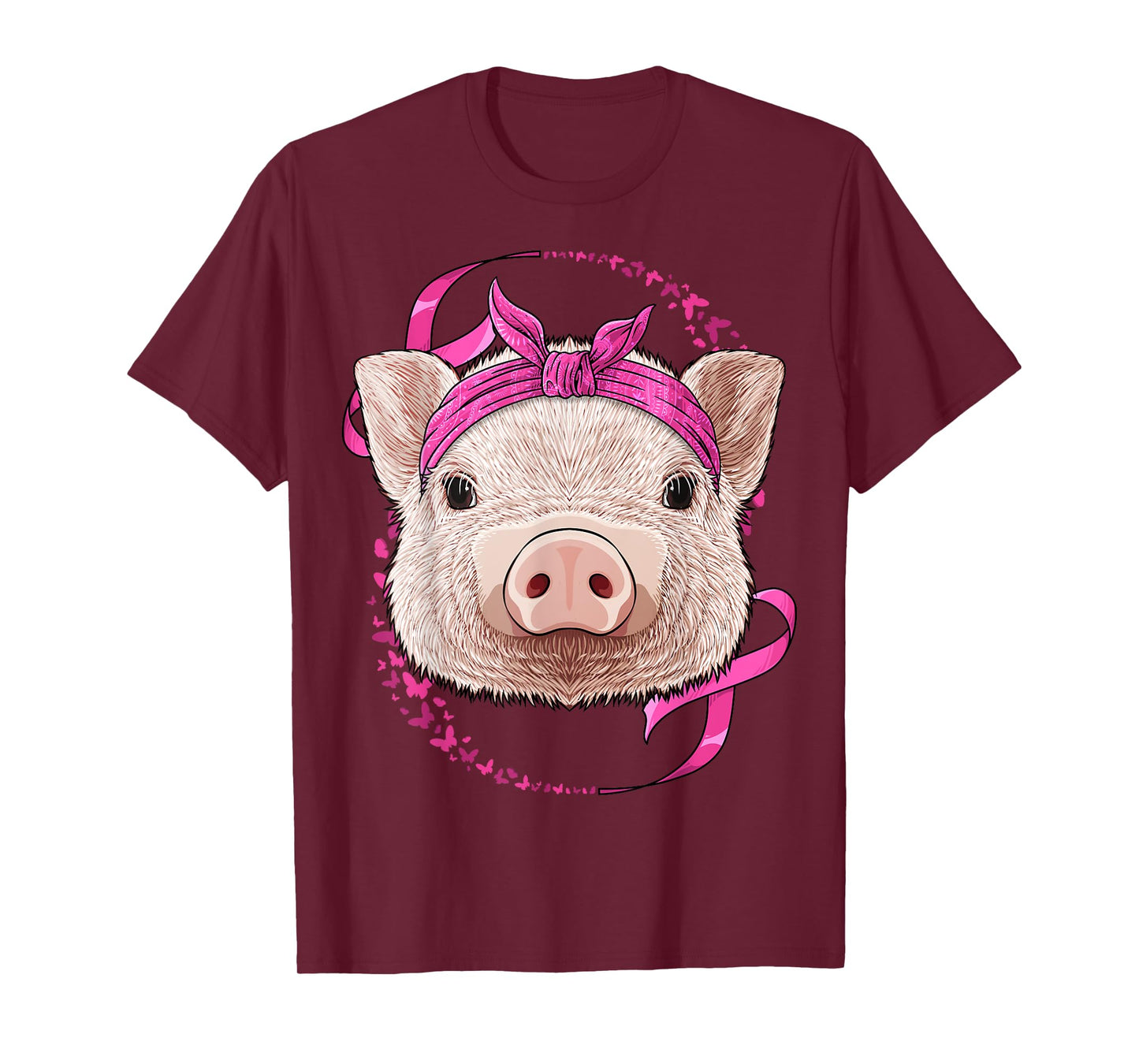 Pig Breast Cancer Awareness Pink Bandana Cancer Survivor T-Shirt