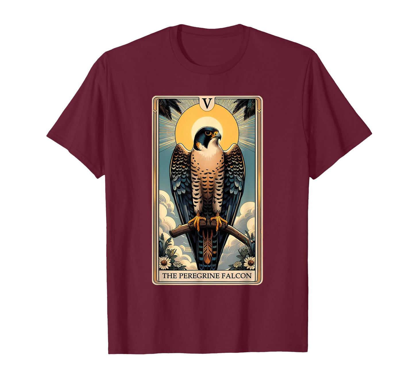Peregrine Falcon Tarot Card Fly Bird Raptor Lover Birding T-Shirt