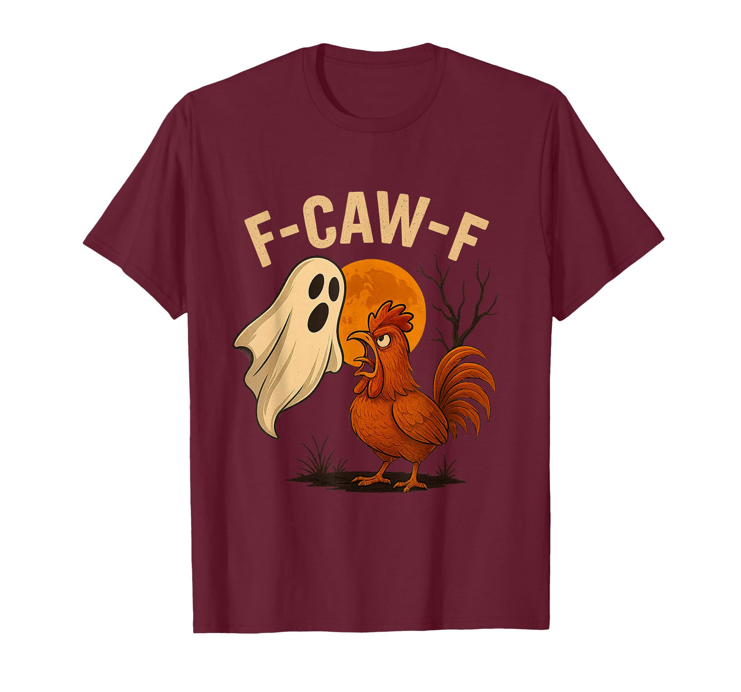 Funny F-Caw-F Chicken FCAWF Halloween Ghost T-Shirt