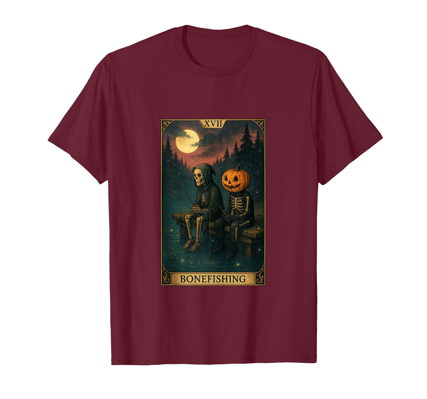 Funny Halloween Bonefishing Jack O Lantern Skeleton Fishing Tank Top