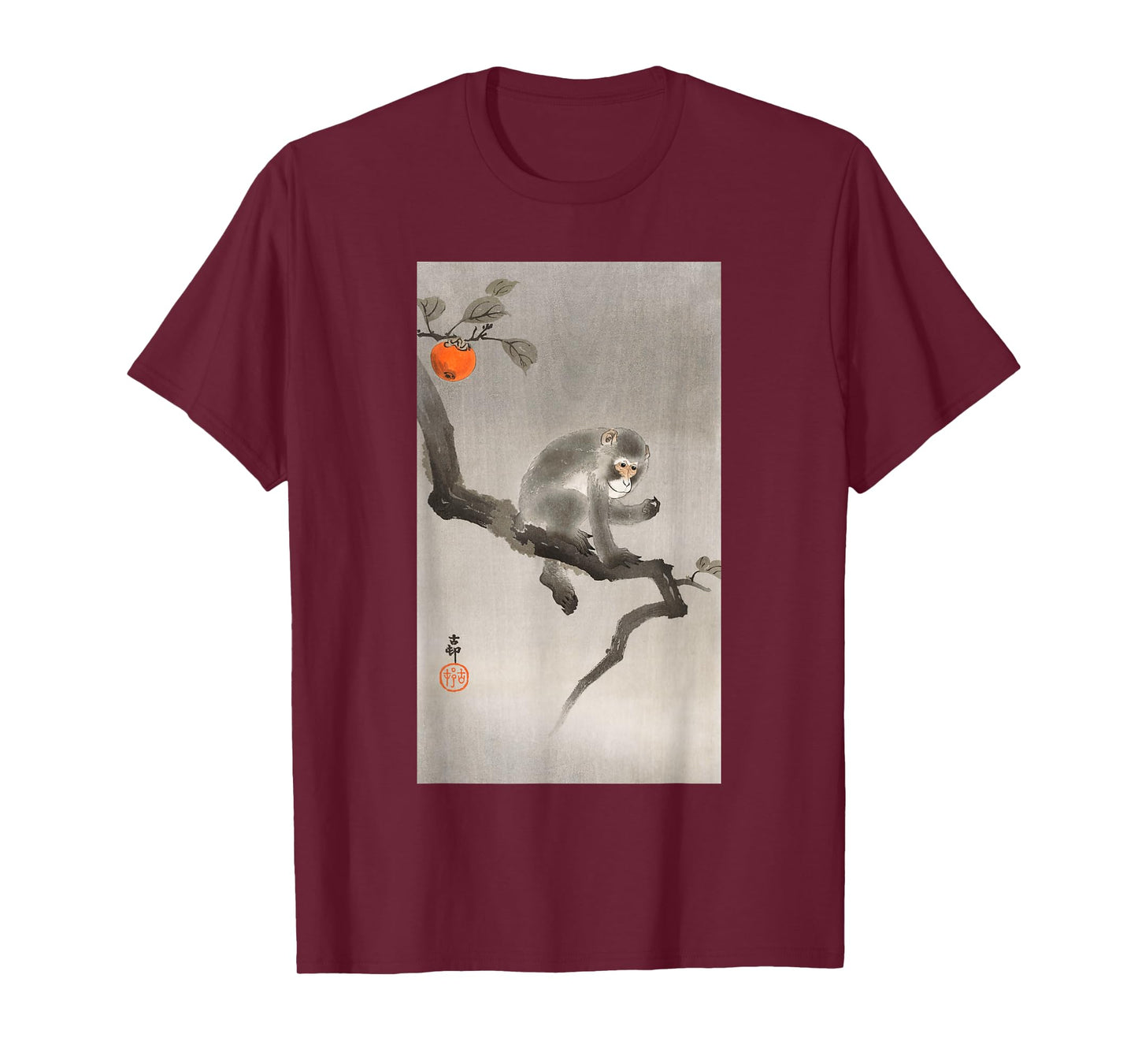 Animal Japan Painters Forest Jungle Wildlife Vintage Macaque Monkey Japanese Nature Art T-Shirt