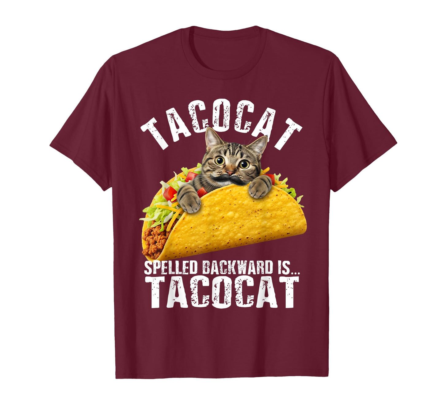 Tacocat Spelled Backward is...Tacocat Cat and Taco Lovers T-Shirt