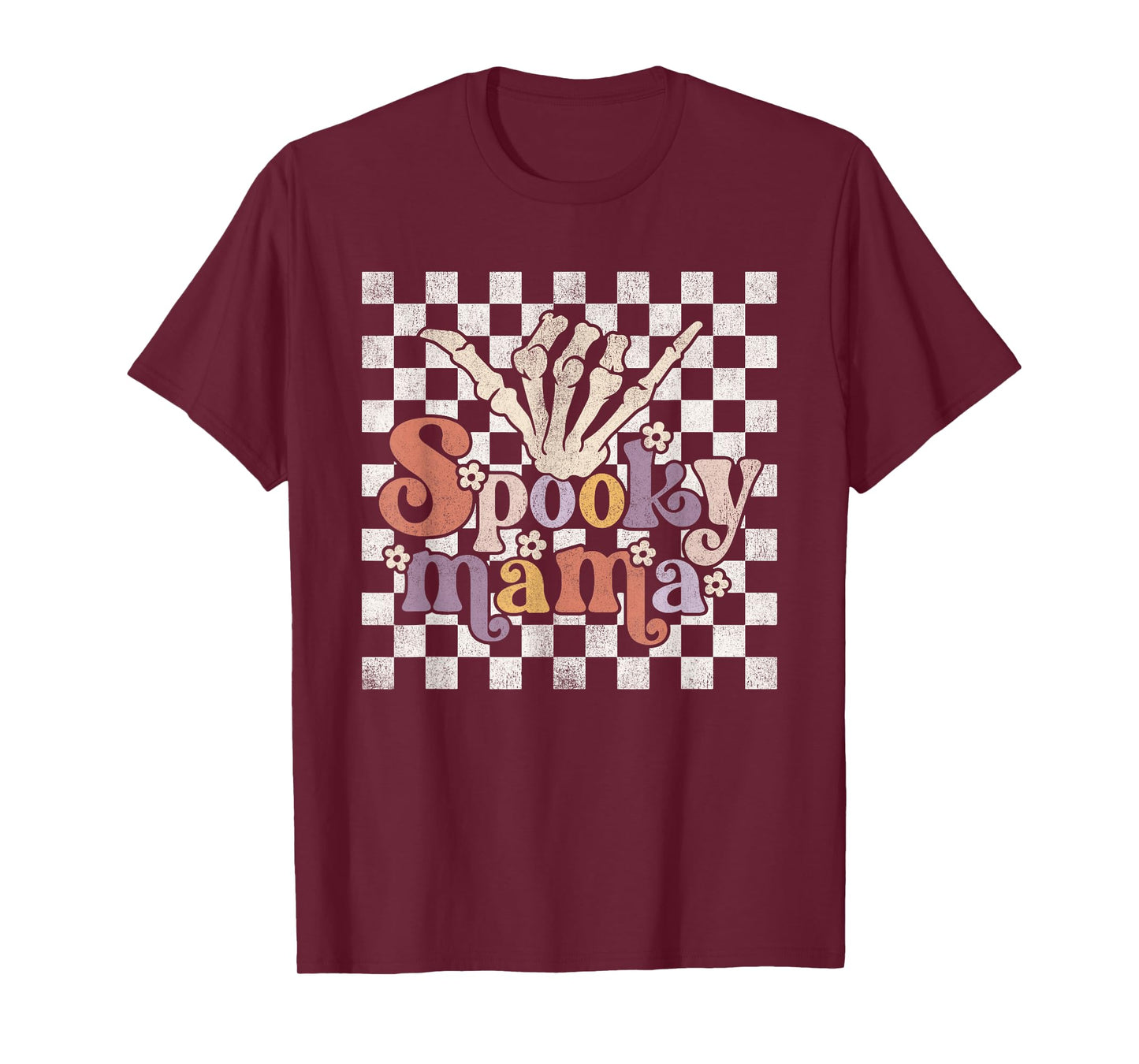 Spooky Mama Skeleton Hand Retro Halloween T-Shirt
