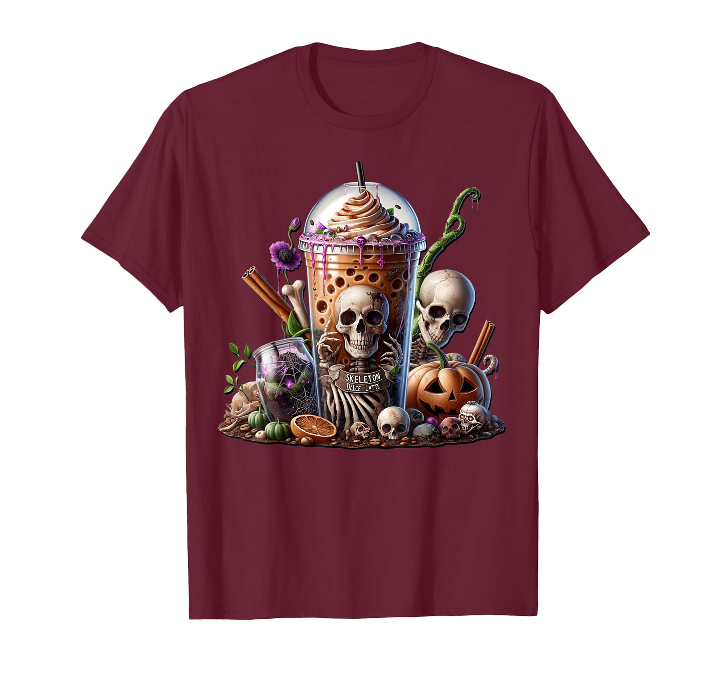 Coffee Halloween Graphic for Women and Men Skeleton Lovers T-Shirt