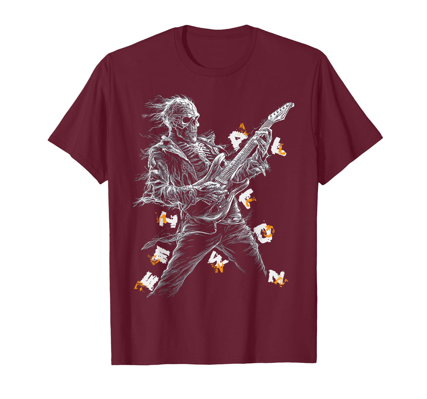 Halloween Skeleton Mummy Music Guitar Costume Fun T-Shirt