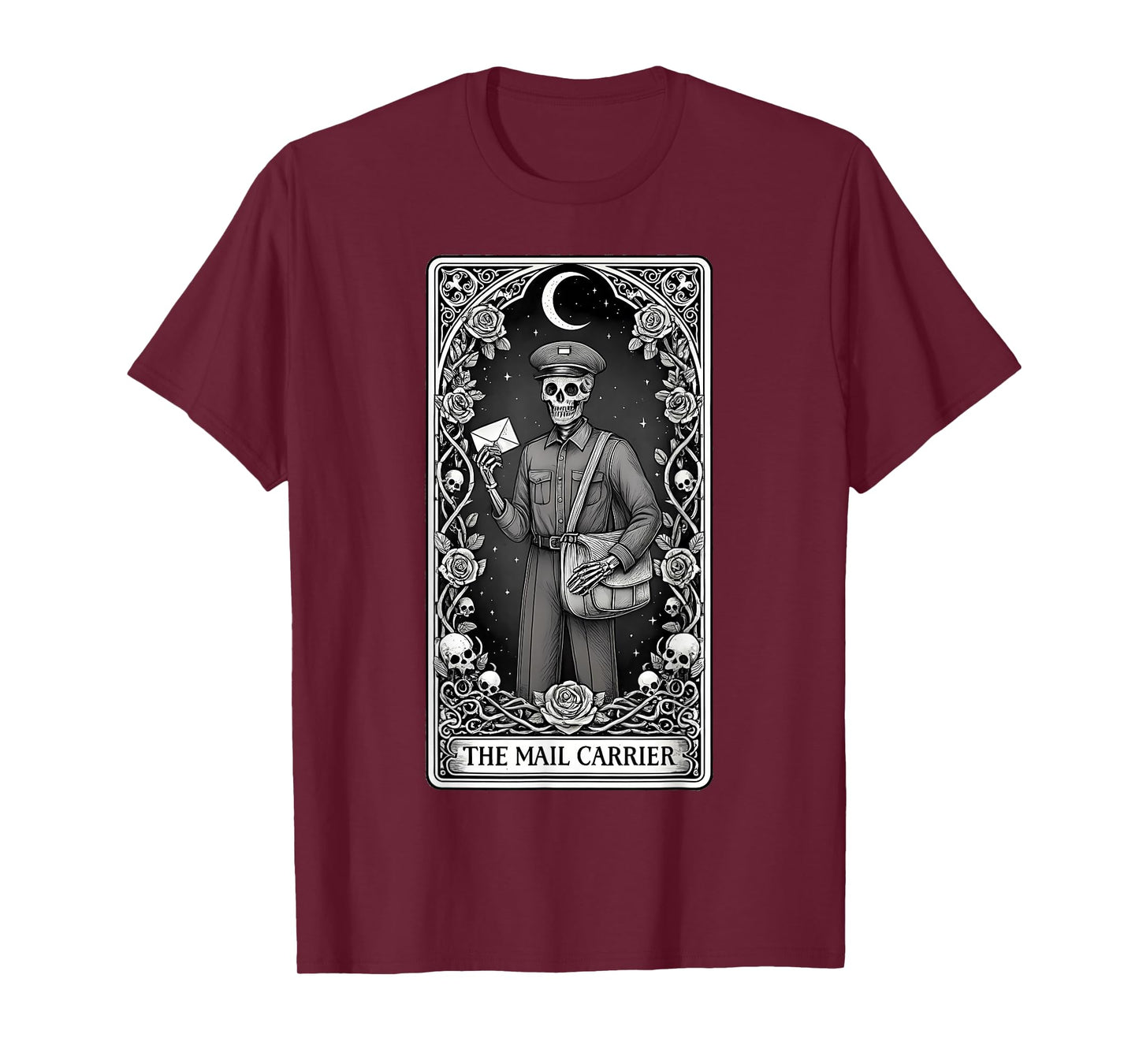 The Mail Carrier Skeleton Tarot Card T-Shirt