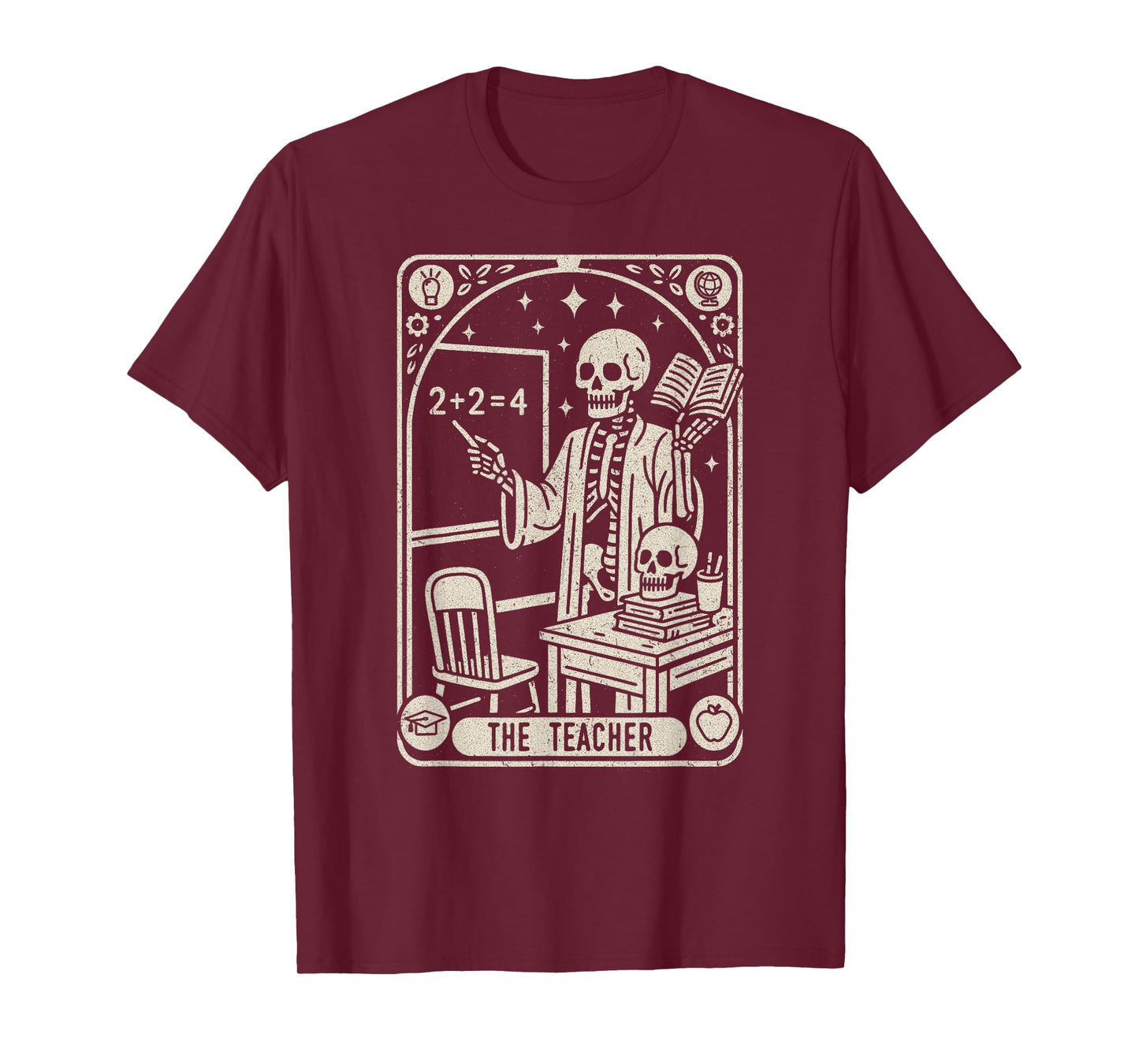 The Teacher Skeleton Gothic Halloween Design T-Shirt