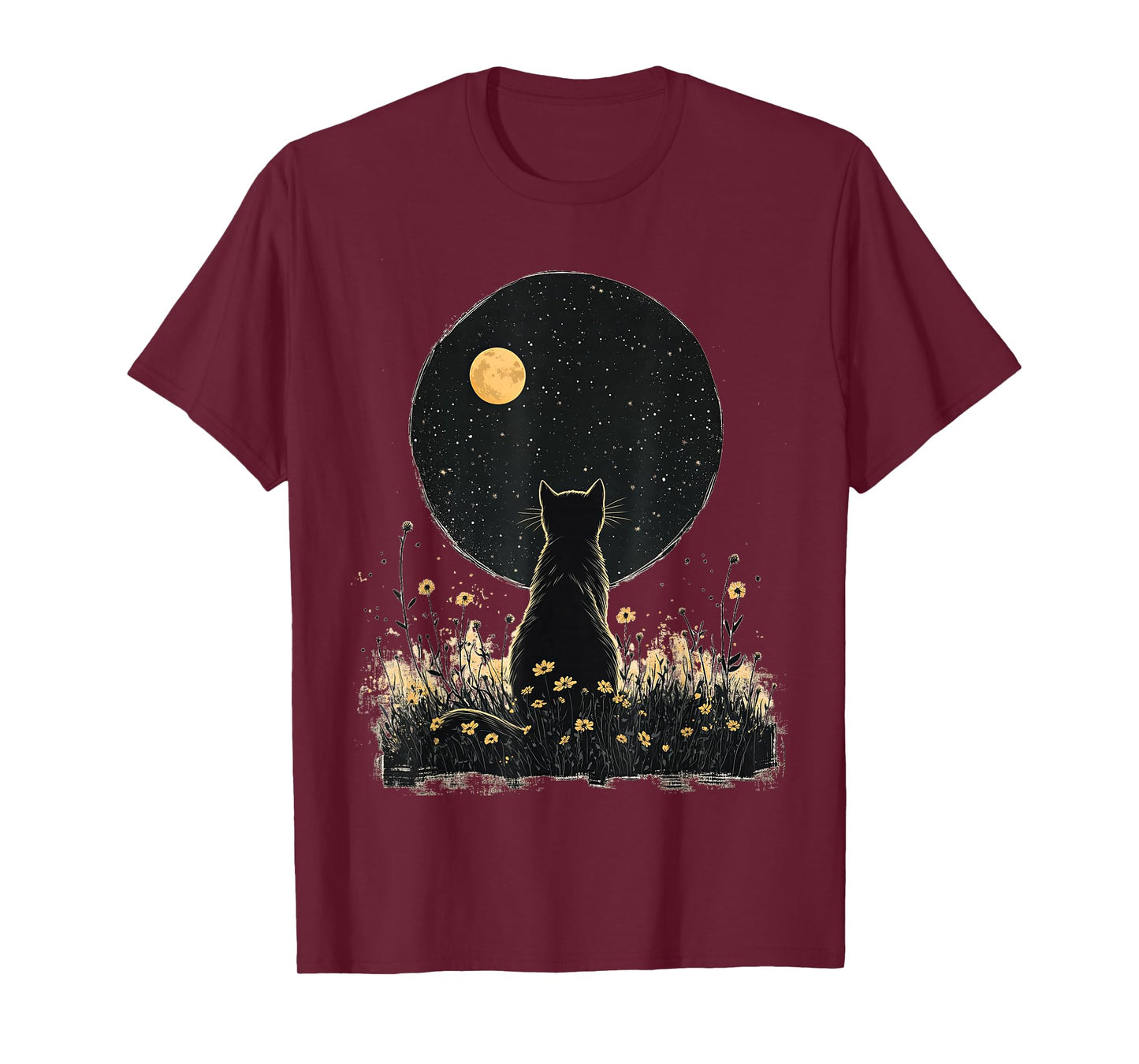 cat moon moonphases cats in nature kittens simple T-Shirt