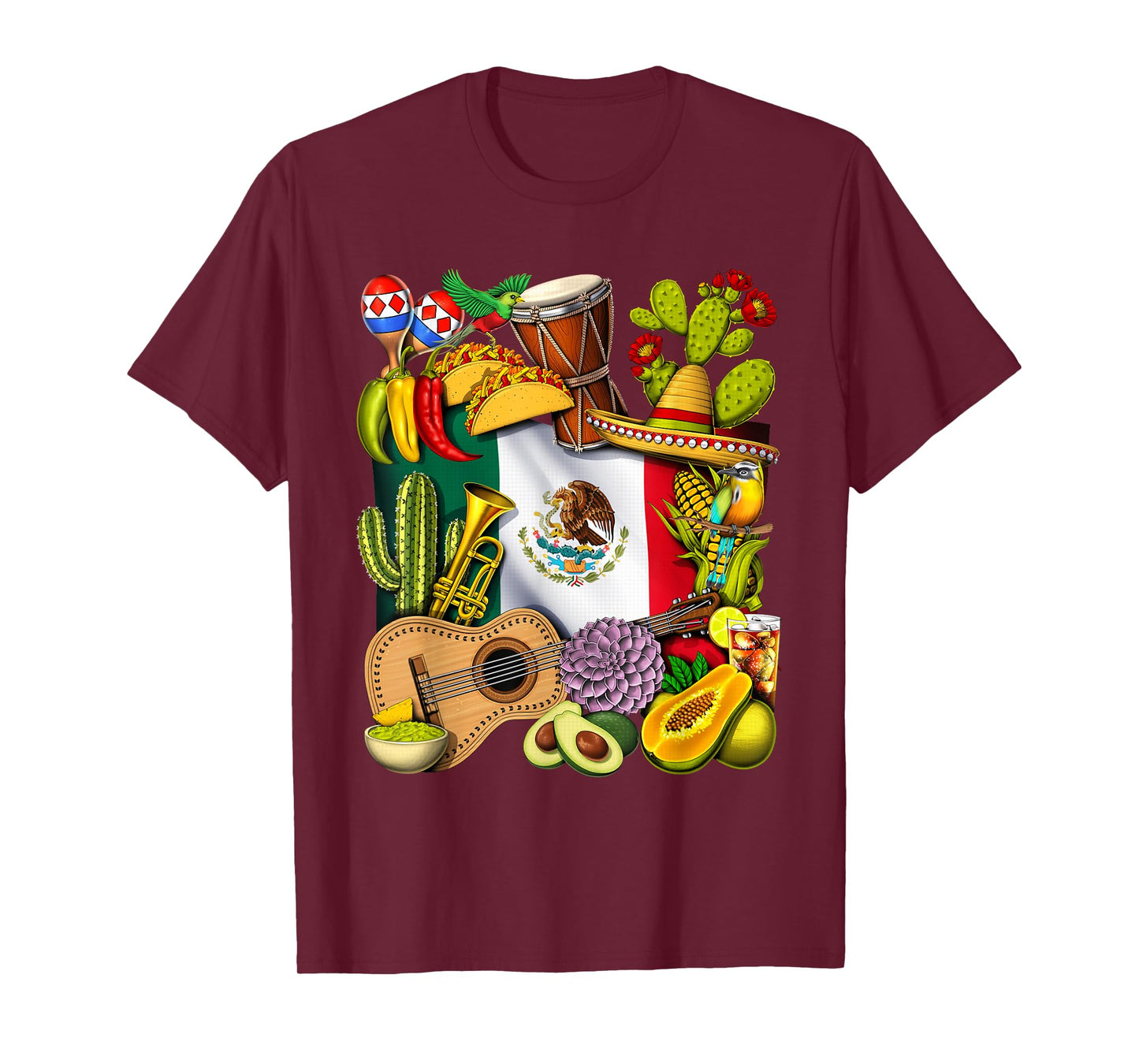 Mexico Mexican Flag Mexican Heritage Cinco de Mayo Fiesta T-Shirt