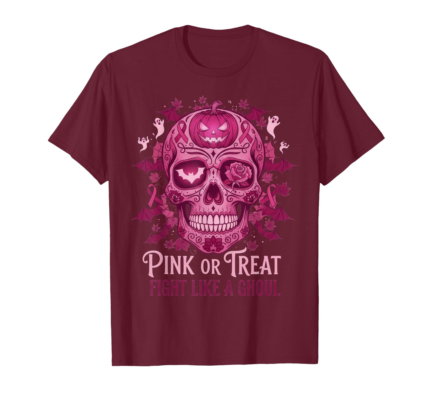 October Pink, Halloween Breast Cancer Awareness Ribbon T-Shirt