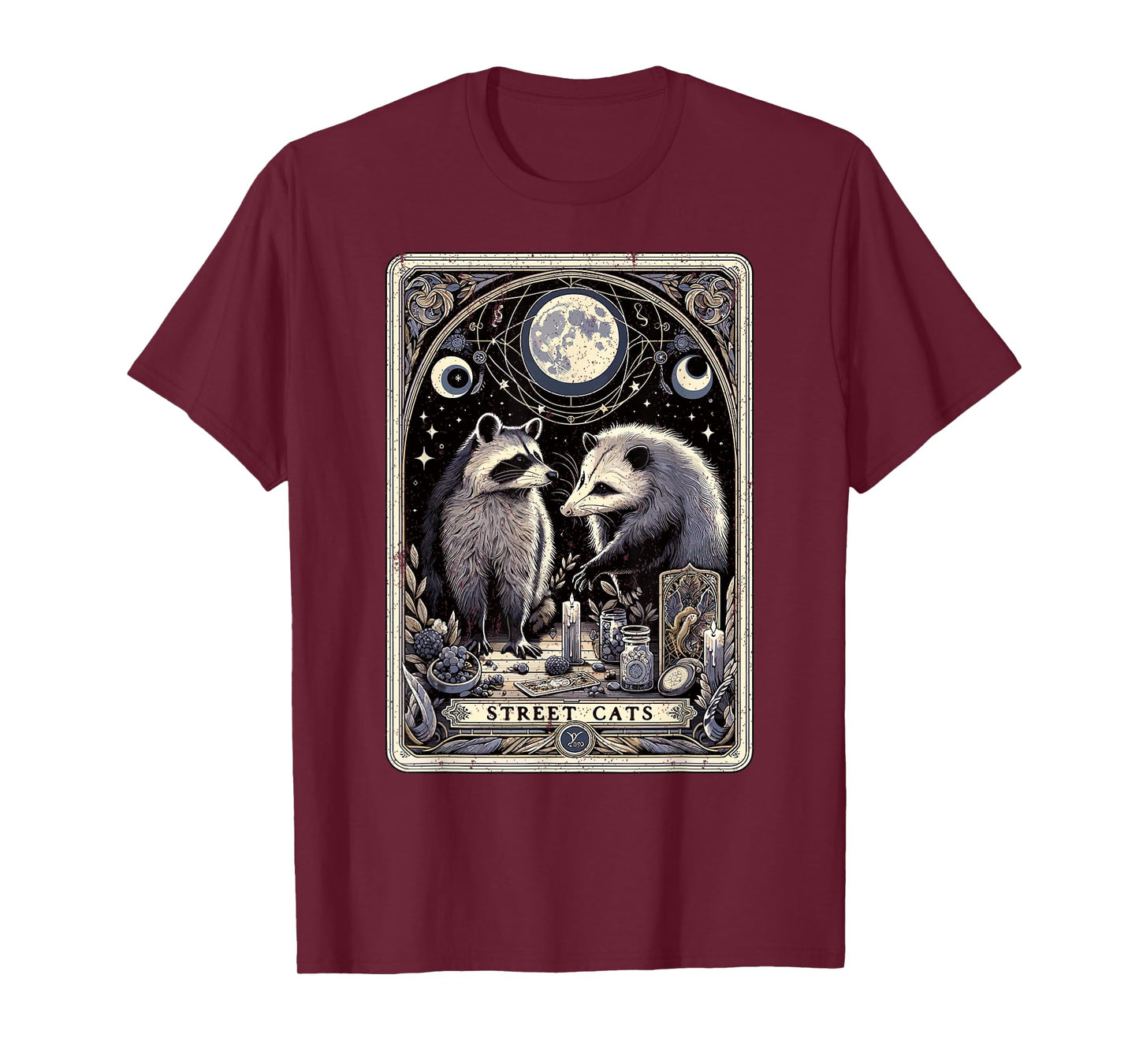 Raccoon Opossum Street Cats Tarot Card Witchcraft Possum T-Shirt