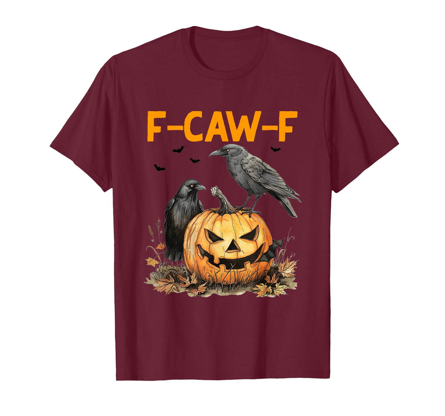 F-Caw-F Black Crow Bird Pumpkin Moon Halloween Costume T-Shirt