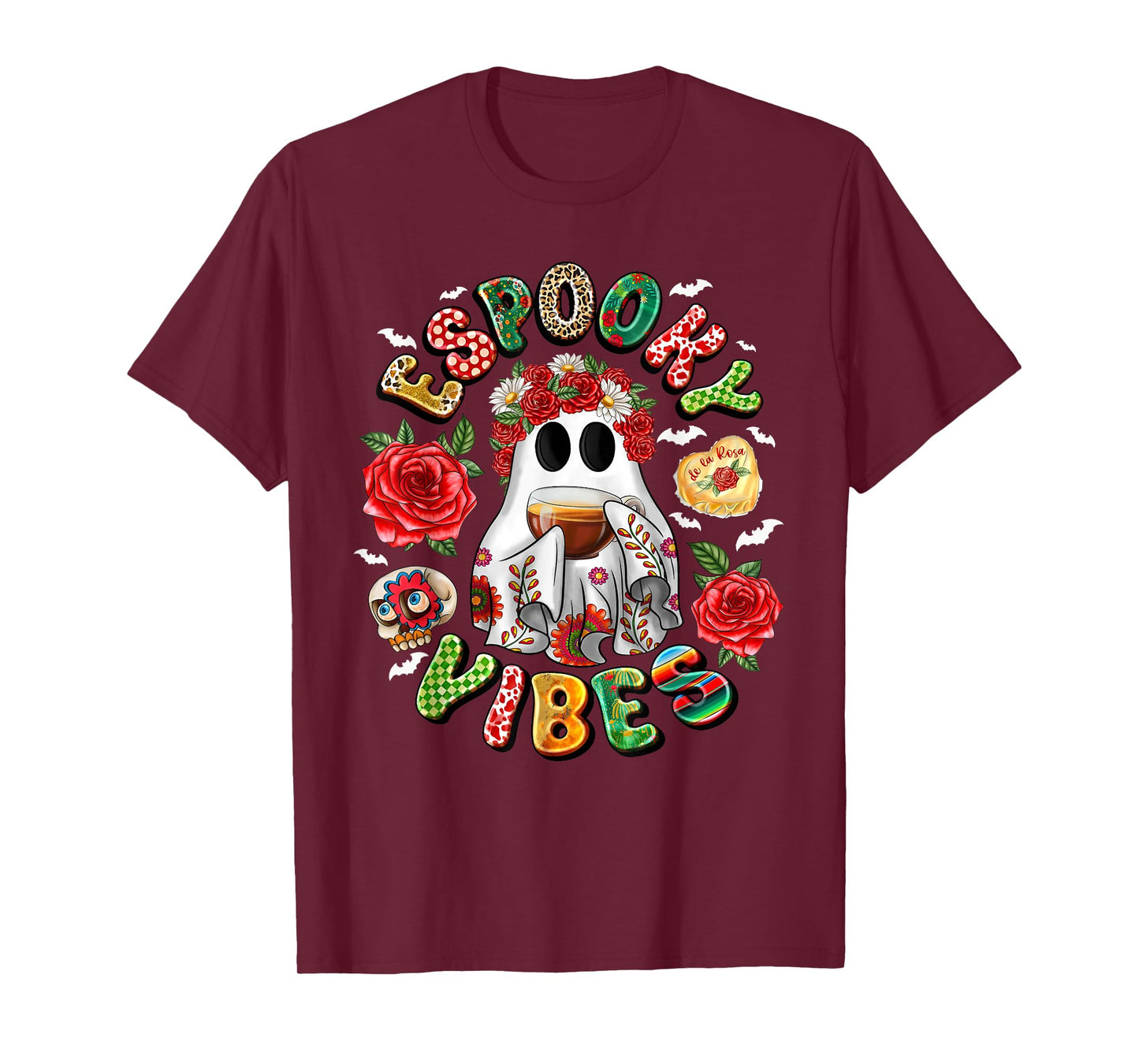Espooky Vibes Mexican Ghost Day Of The Dead Dia De Muertos T-Shirt
