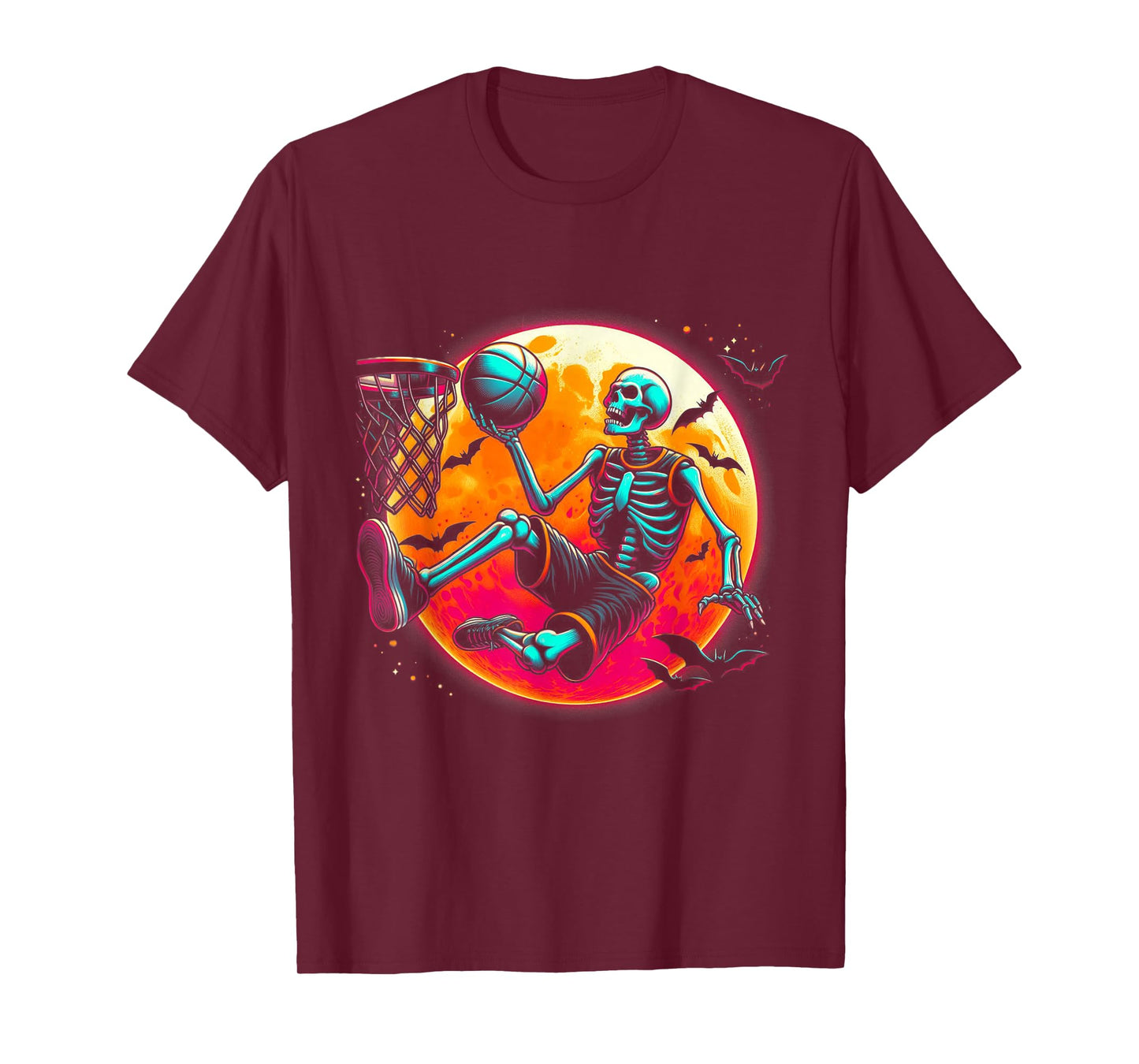 Halloween Basketball Funny Skeleton Spooky Basketball Player T-Shirt